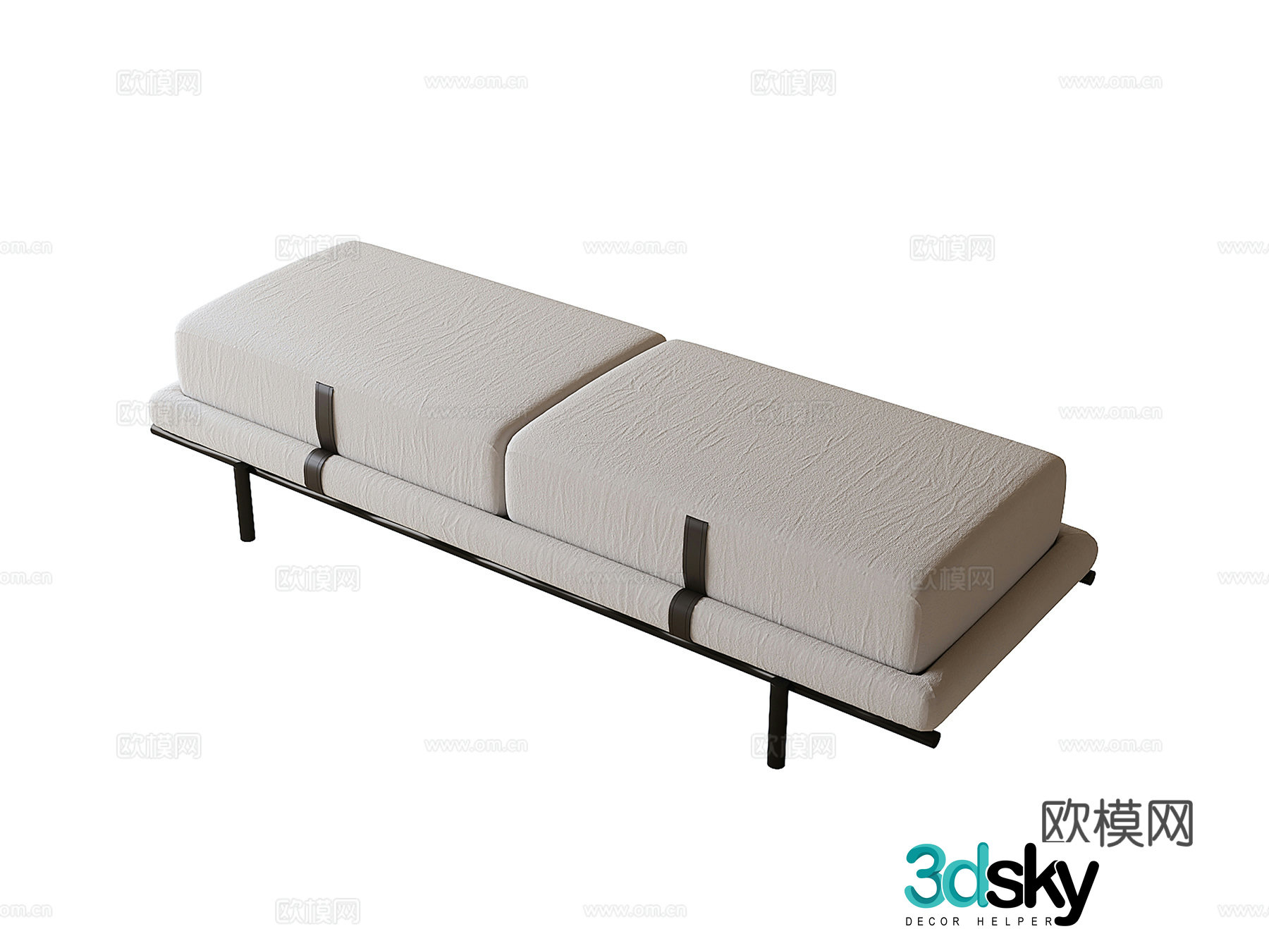 Modern bed tail bench bench sofa stool 3D model