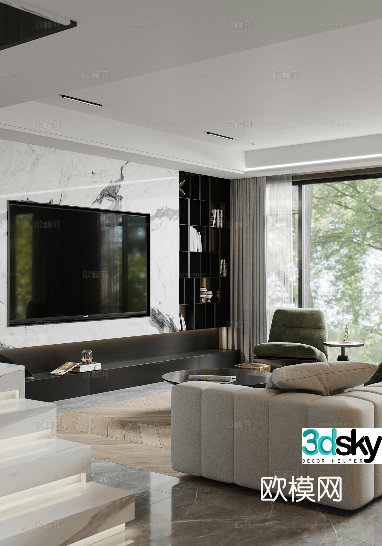 Modern living room 3d model