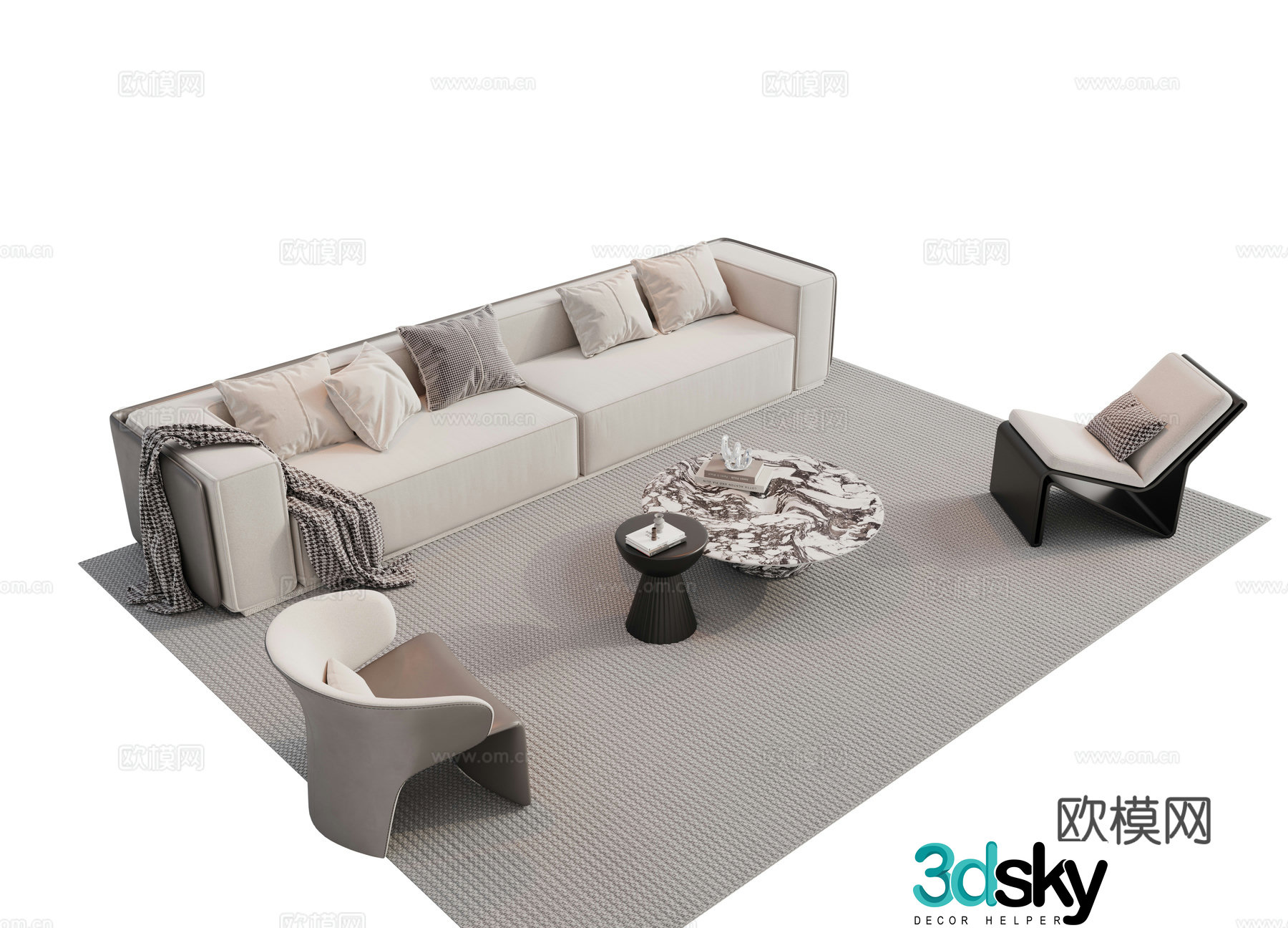Modern combination sofa 3d model