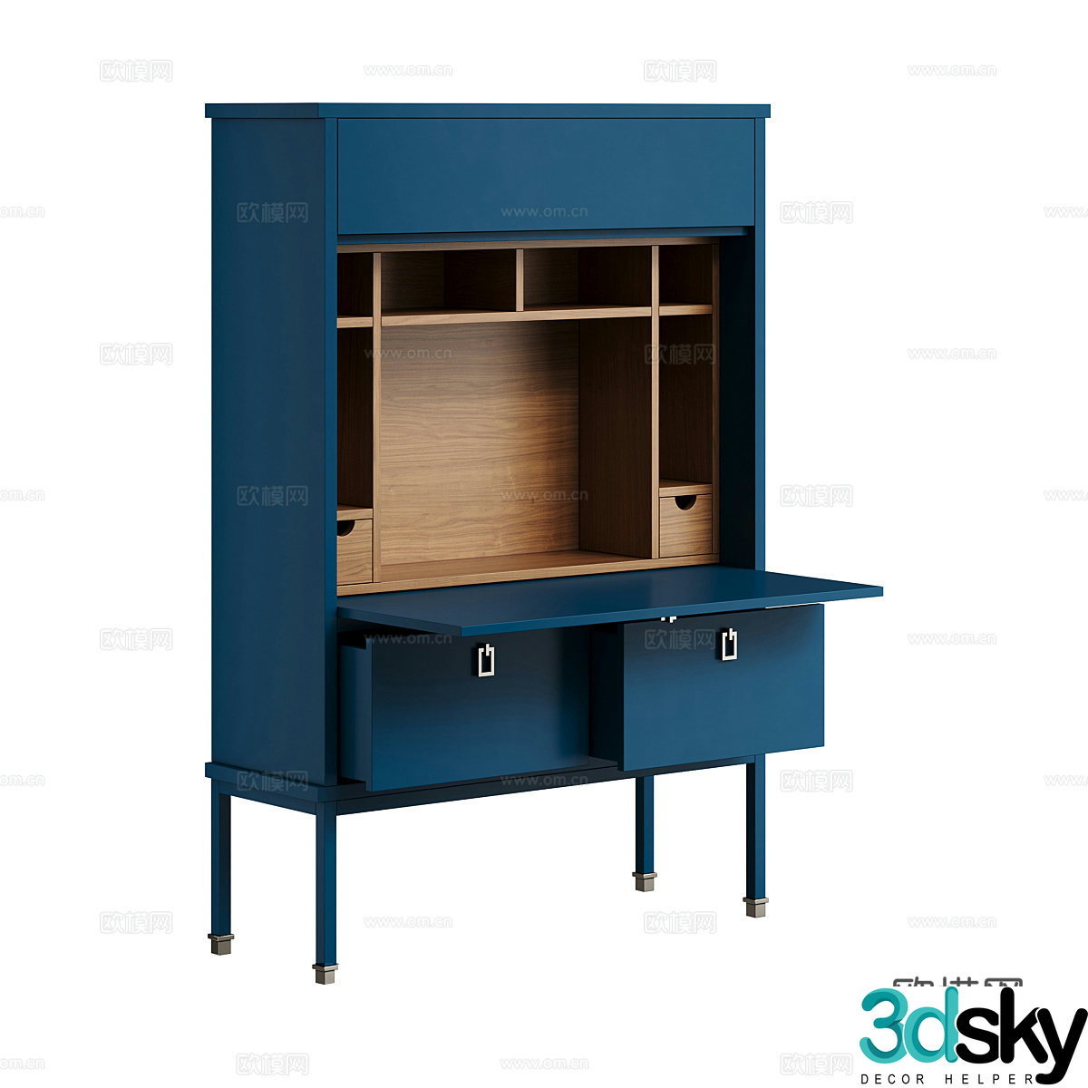 Modern desk and chair 3d model