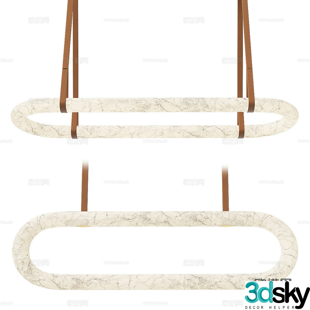 New Chinese marble chandelier 3D model