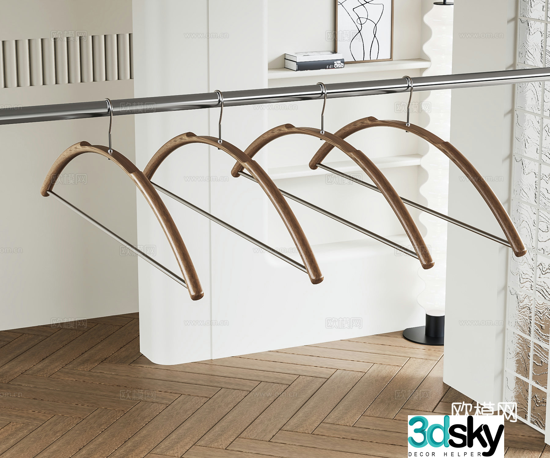 Modern clothes hanger rack clothes hanger 3d model