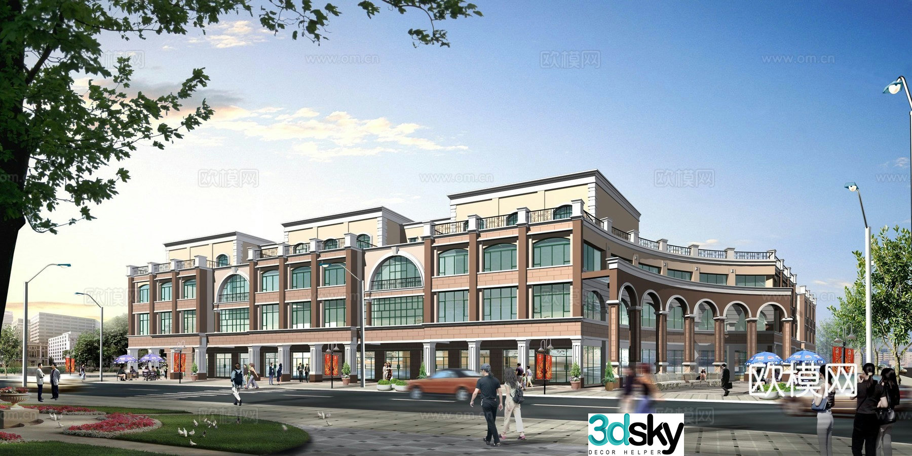 Multi -layer public building shopping mall 3D model