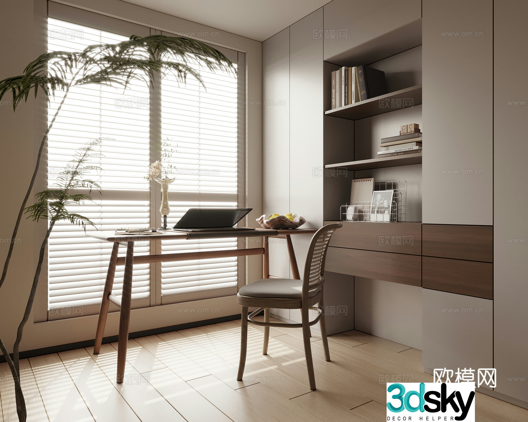 Middle-aged style desk 3d model