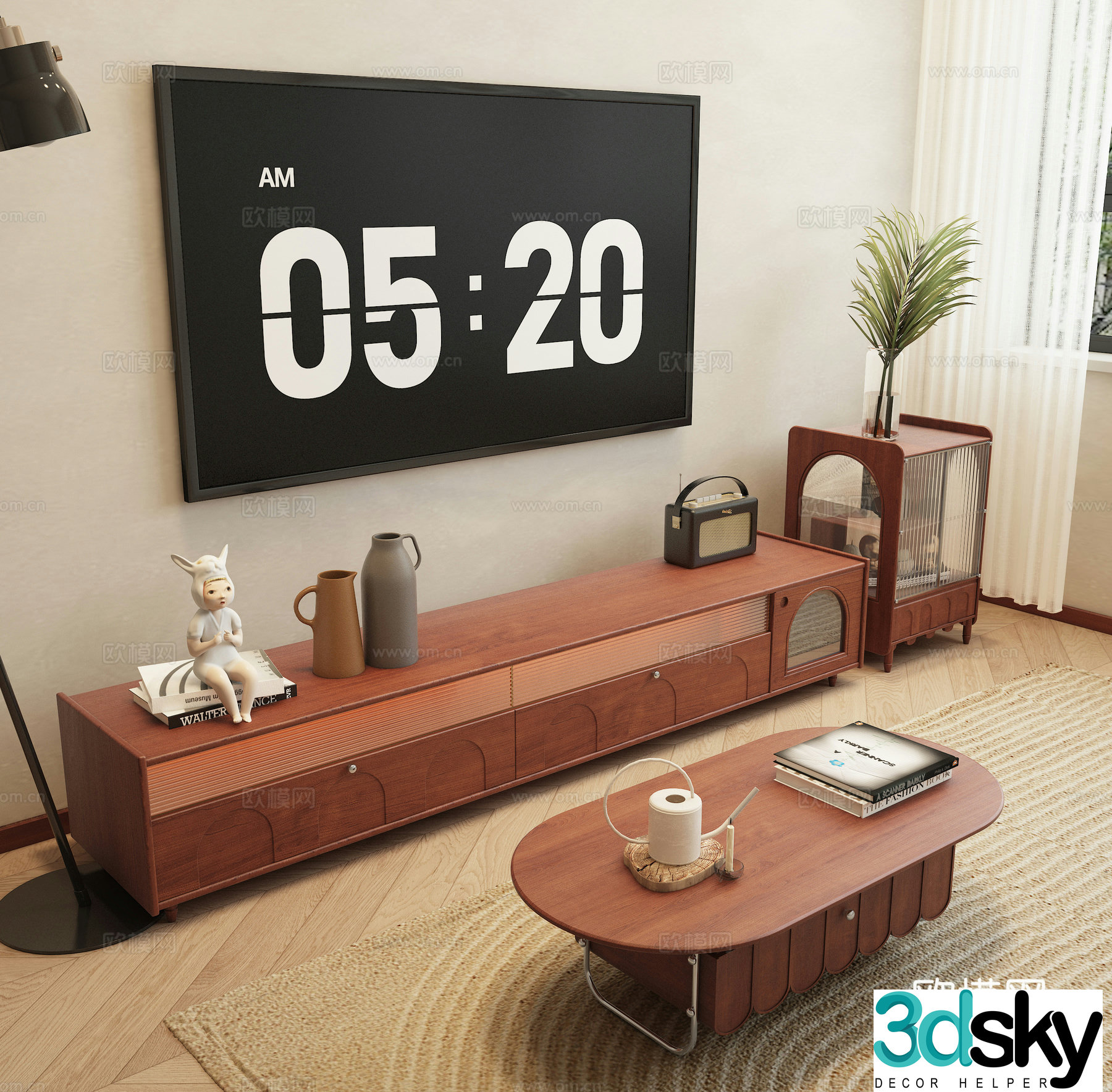 Middle-aged TV cabinet 3D model