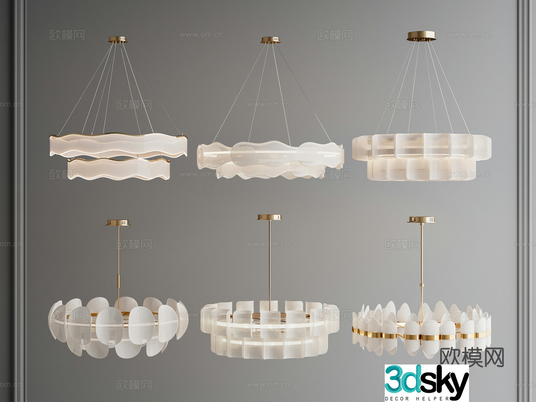 Modern chandeliers ring chandelier 3D model