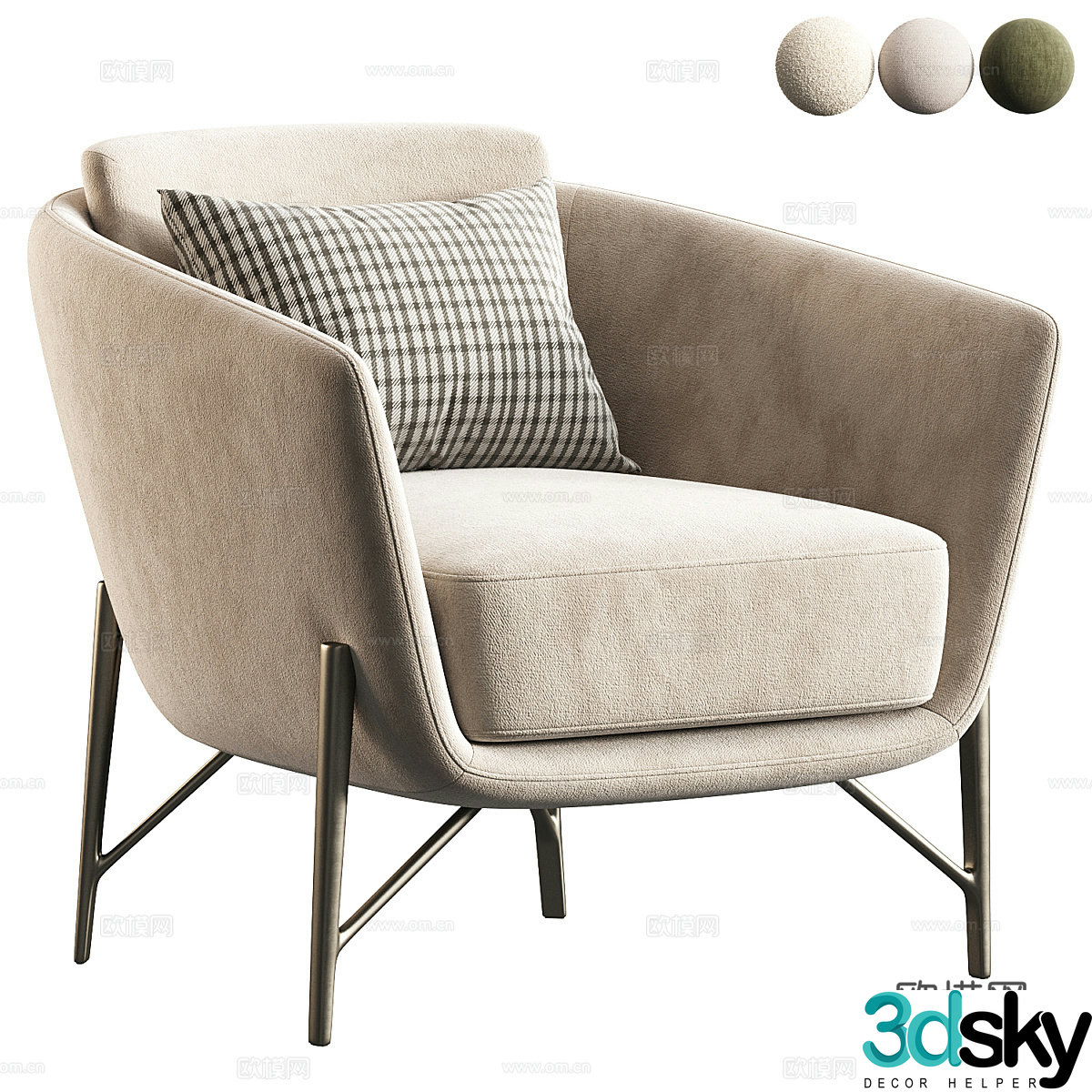 Modern casual chair armchair 3D model