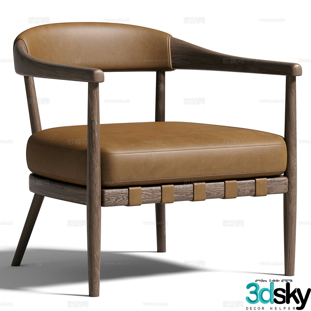 New Chinese -style casual chair sofa chair armchair 3D model