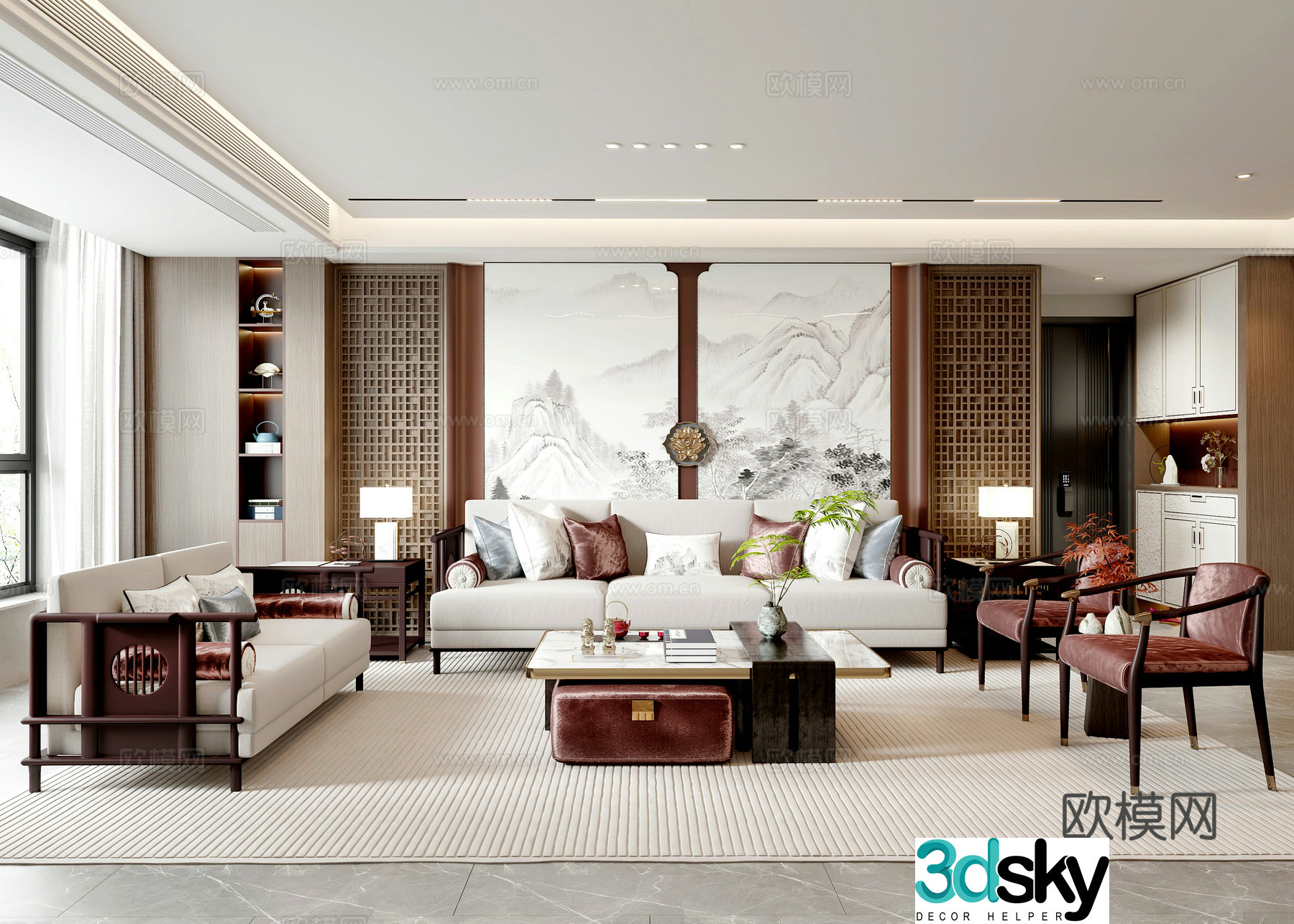 New Chinese living room 3D model