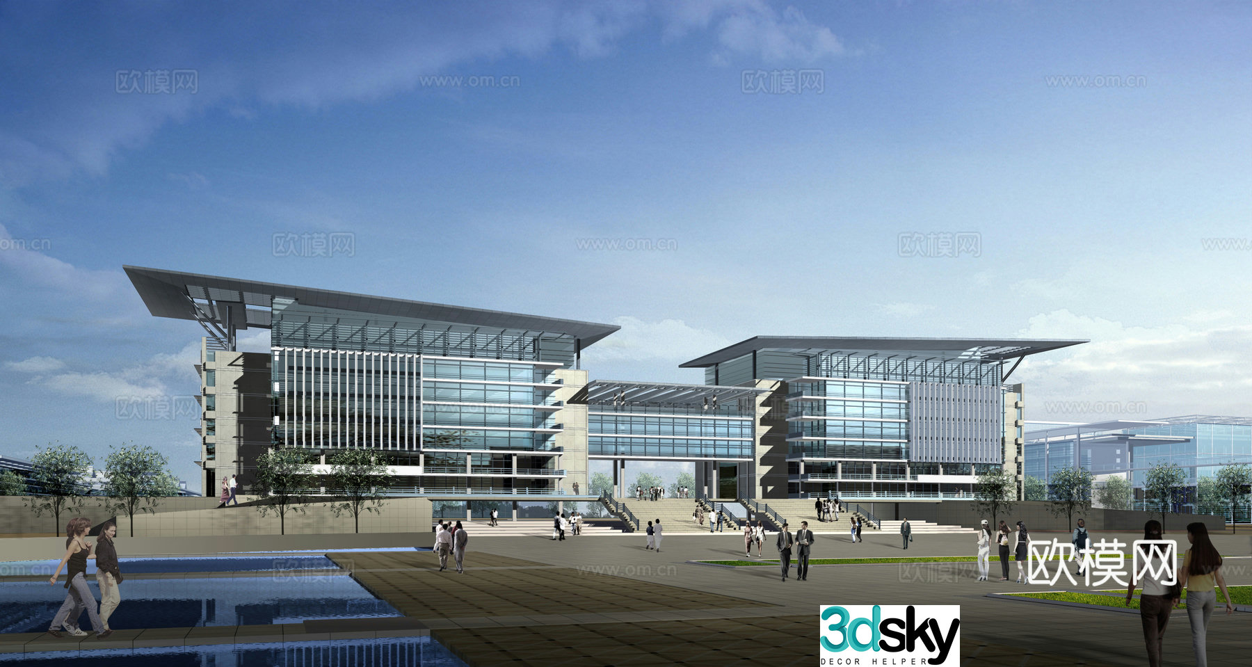 Modern office building 3D model