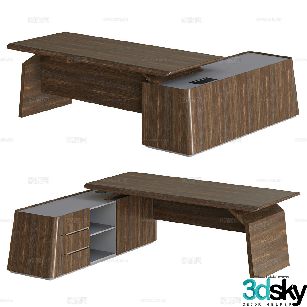 Desk desk table owner table 3D model