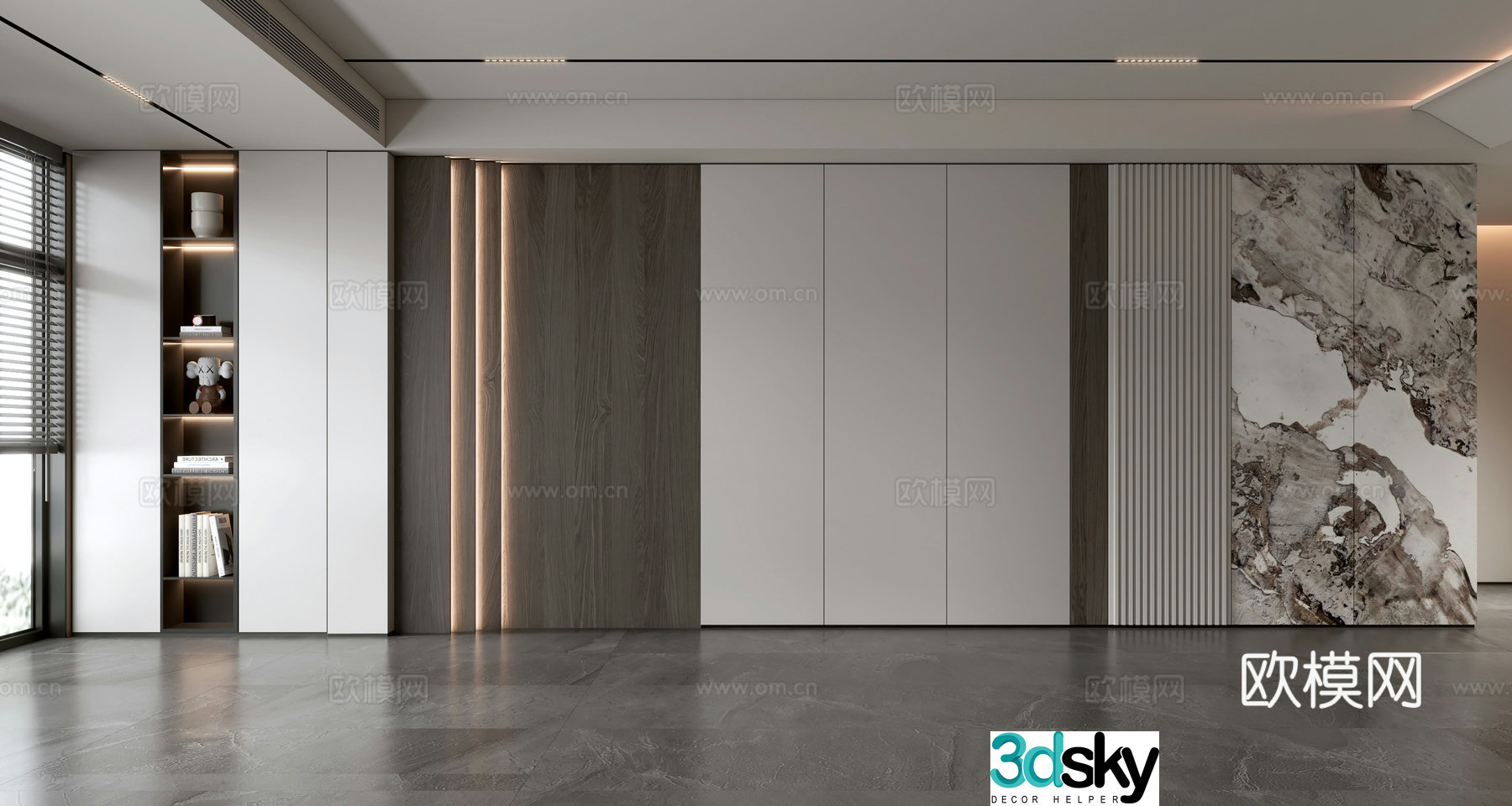 Modern sofa background wall 3d model