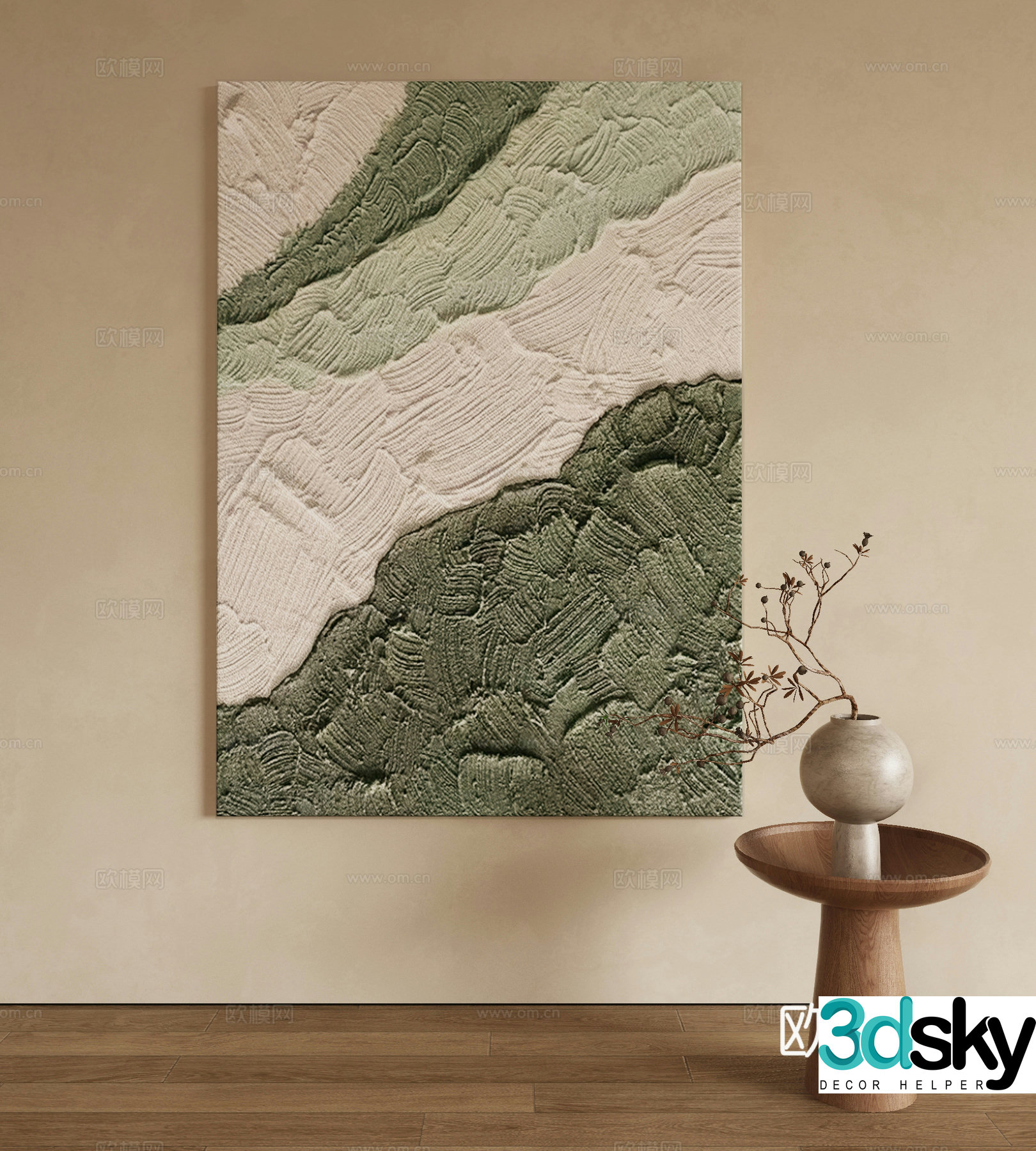 Modern texture painting decorative painting 3d model
