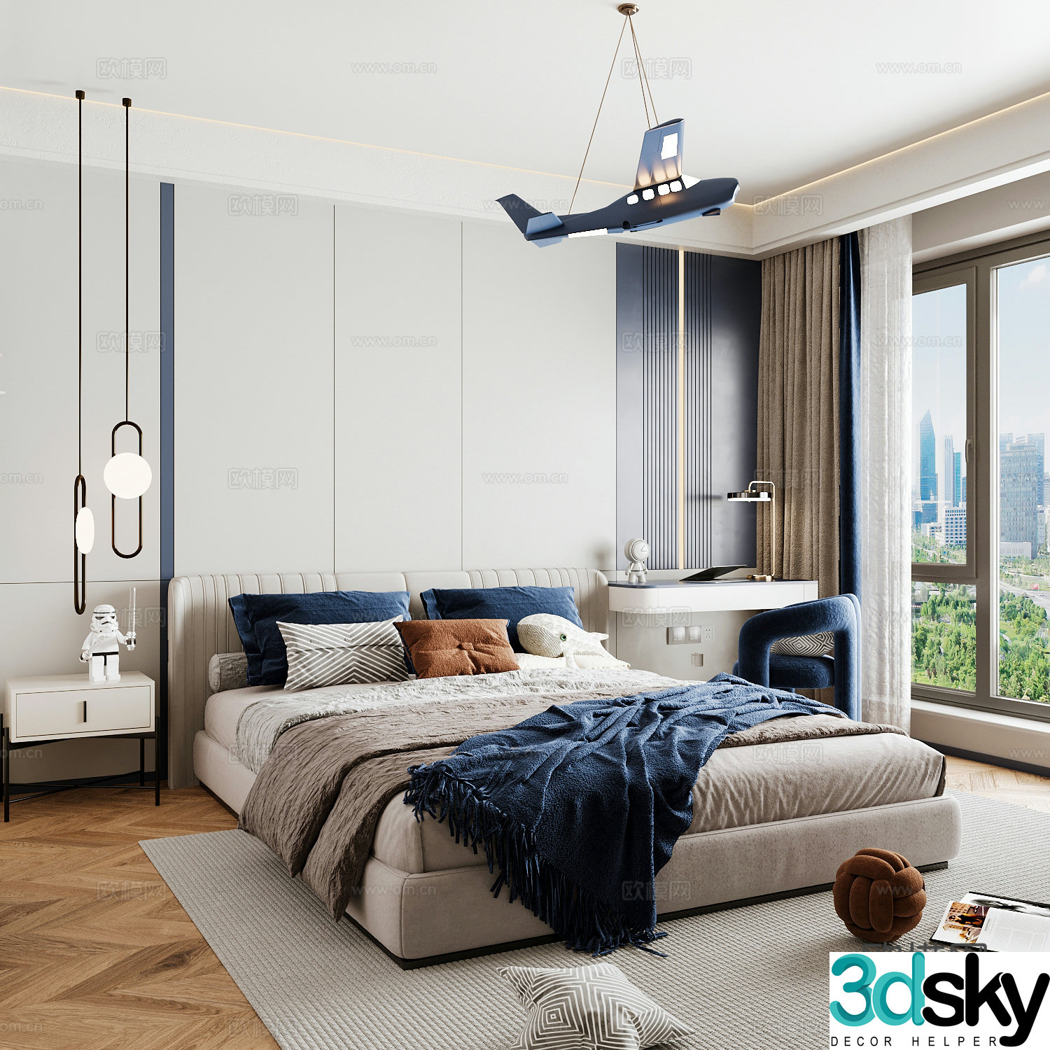 Modern children’s room boy’s room 3d model