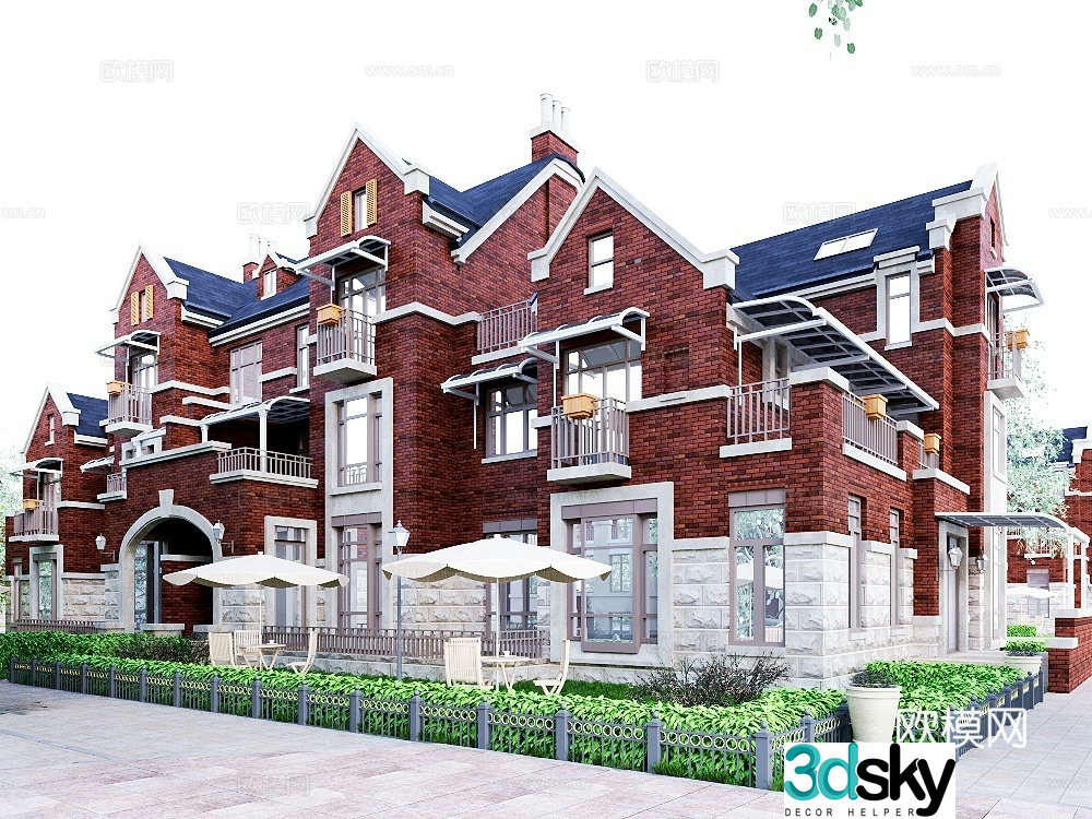 American villa appearance 3D model