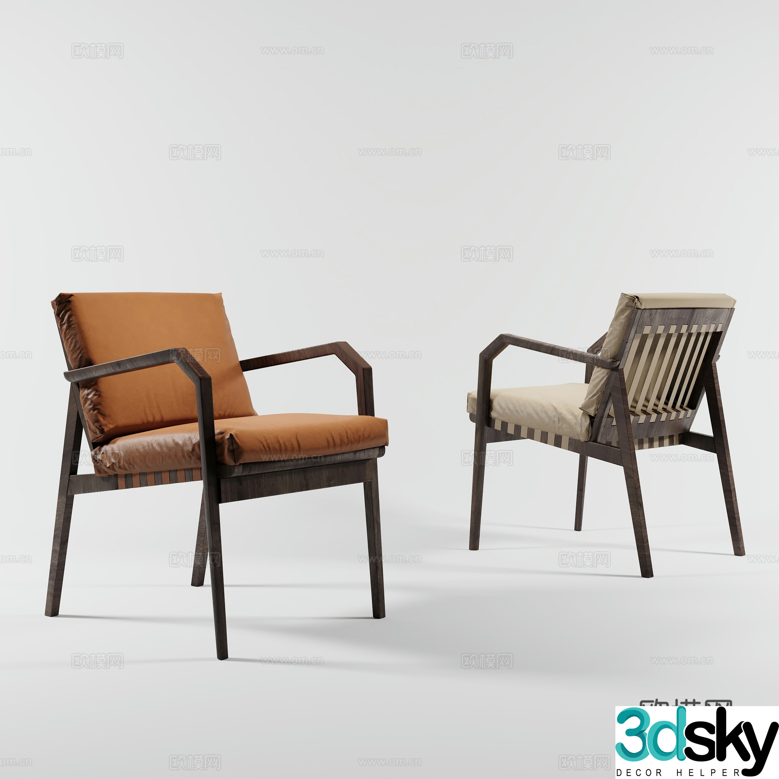 Modern chair casual chair 3D model