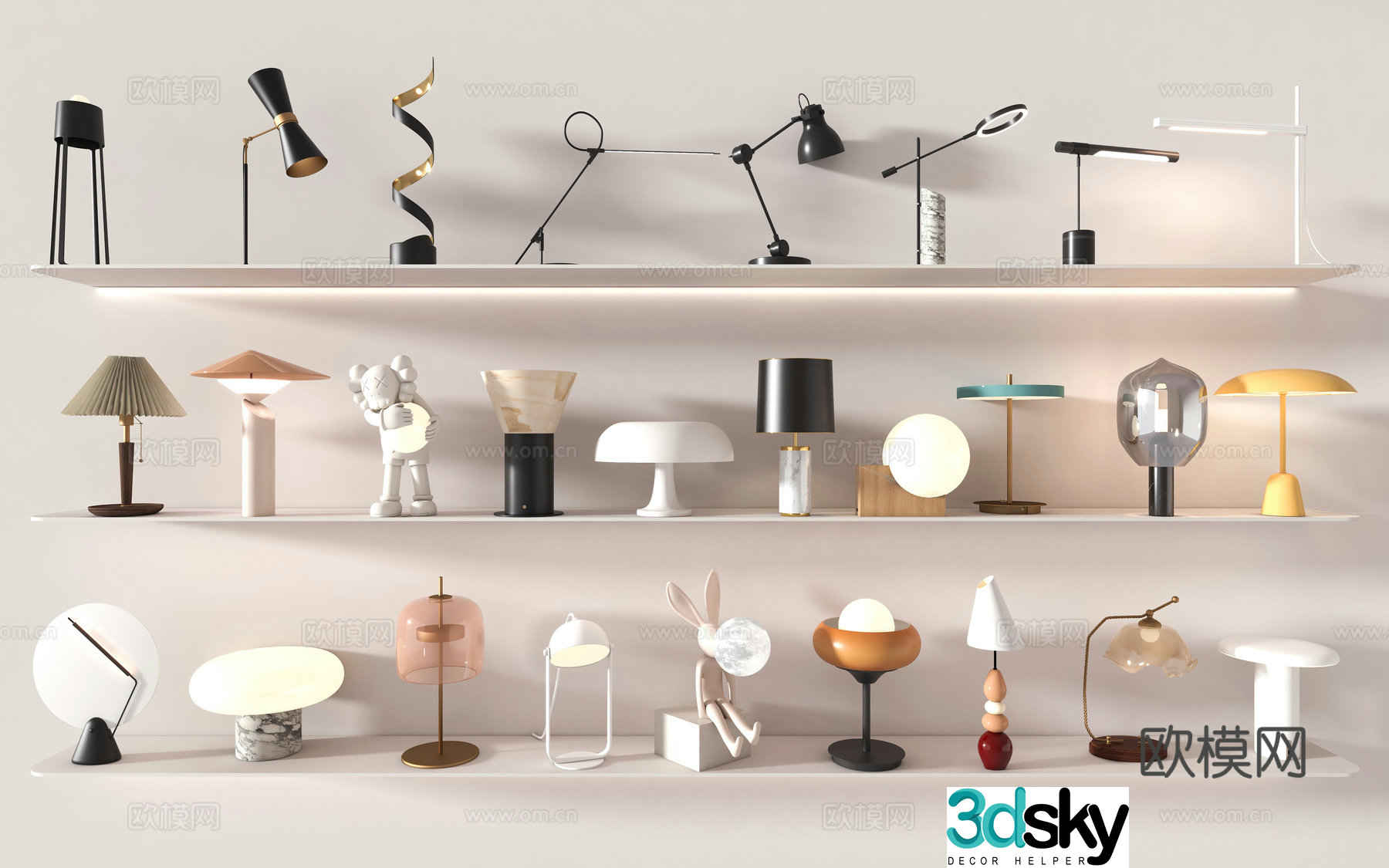 Modern desk lamp Bedside desk lamp 3d model