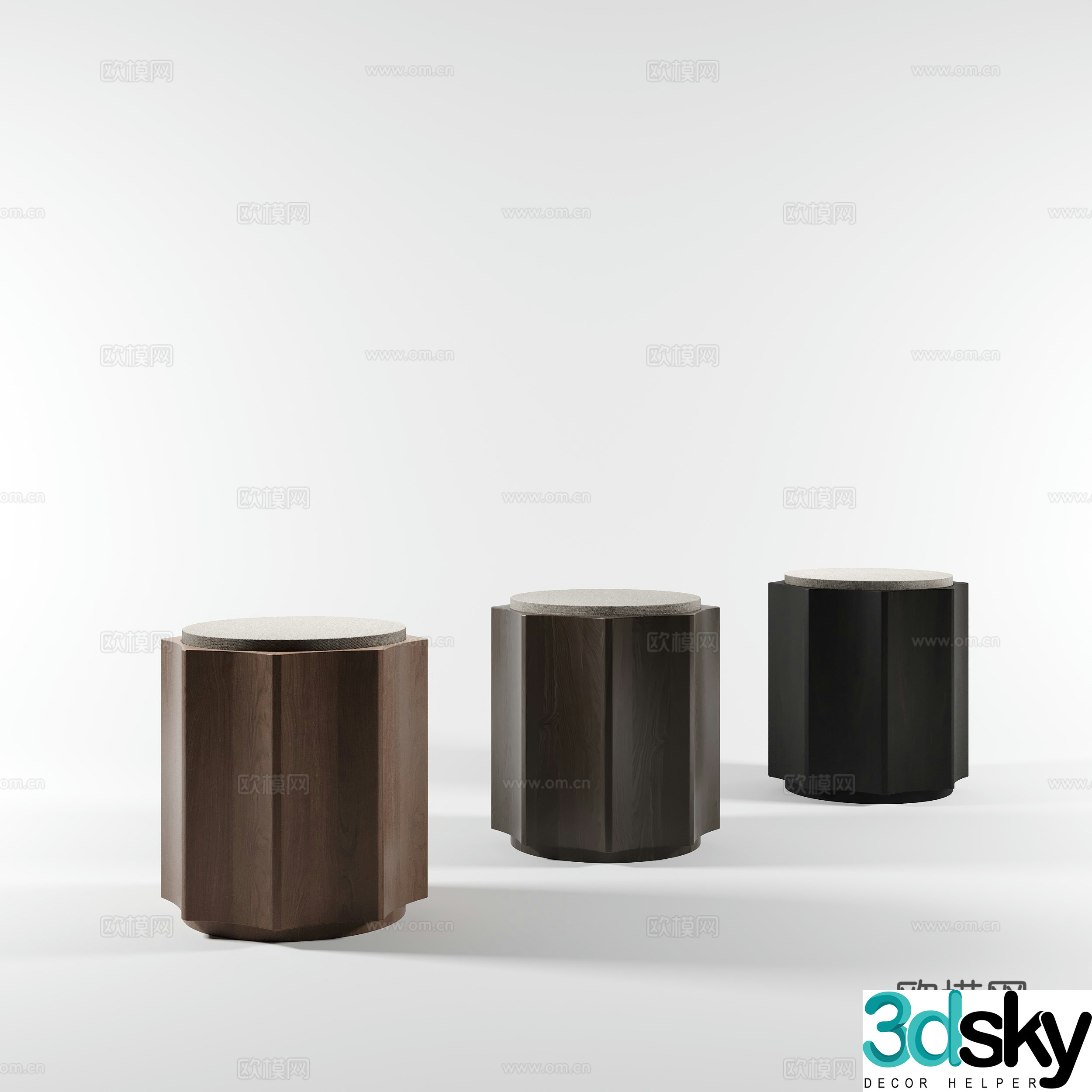 Modern round table side table 3D model