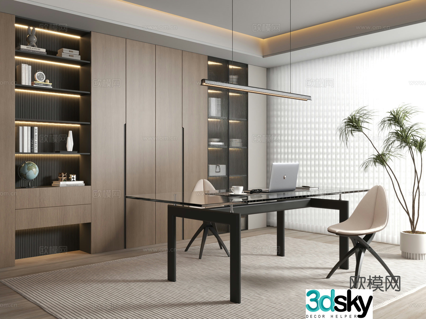 Modern study 3d model