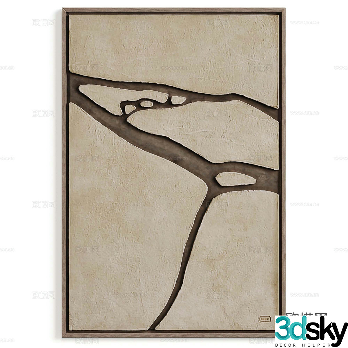 New Chinese style hanging paintings texture paintings decorative paintings 3D model