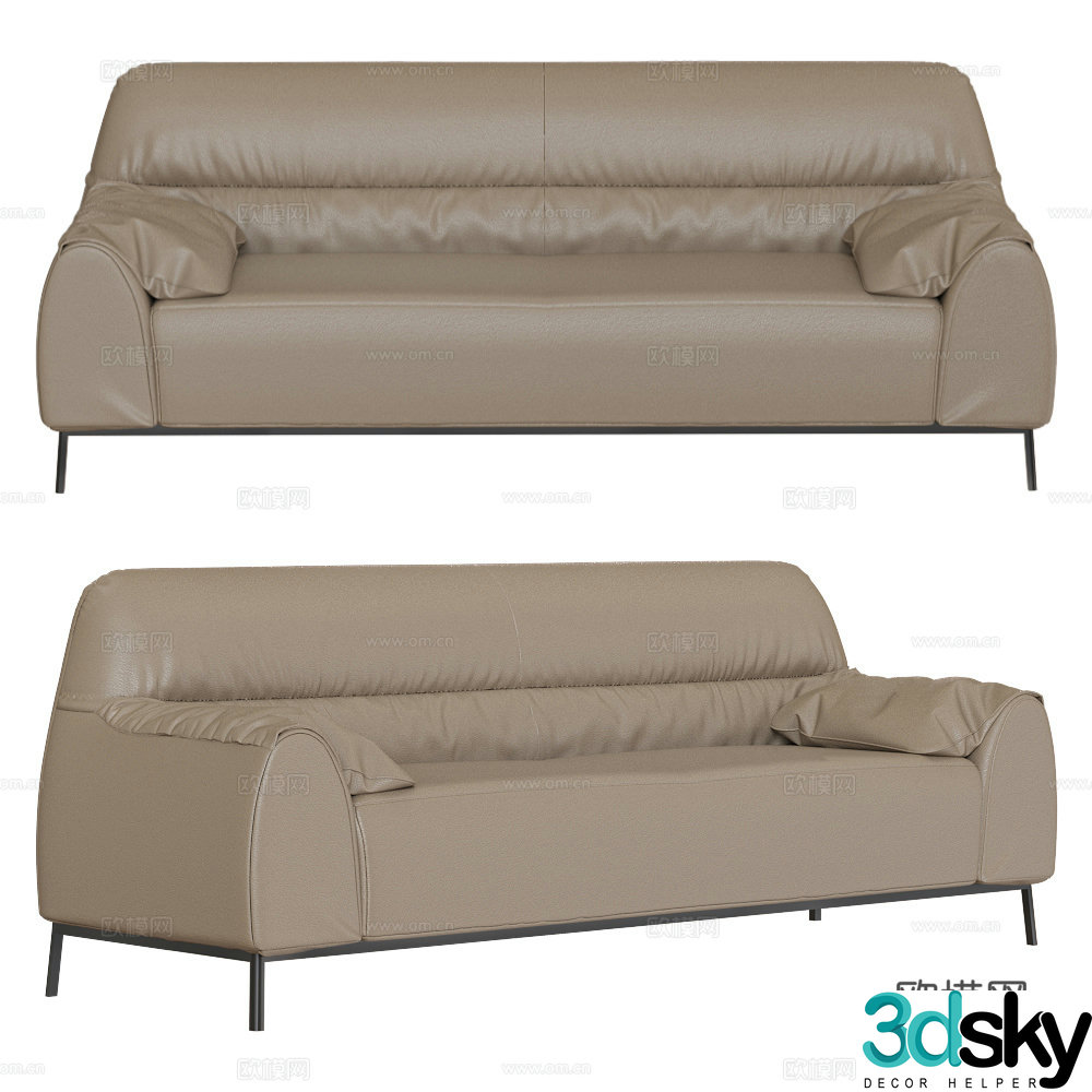 3d model of double sofa