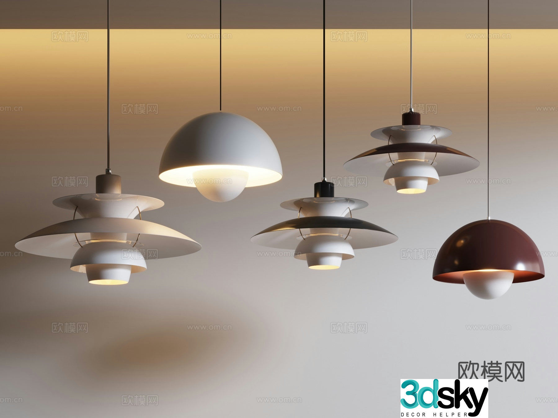 Modern creative chandelier bedside chandelier restaurant chandelier 3D model