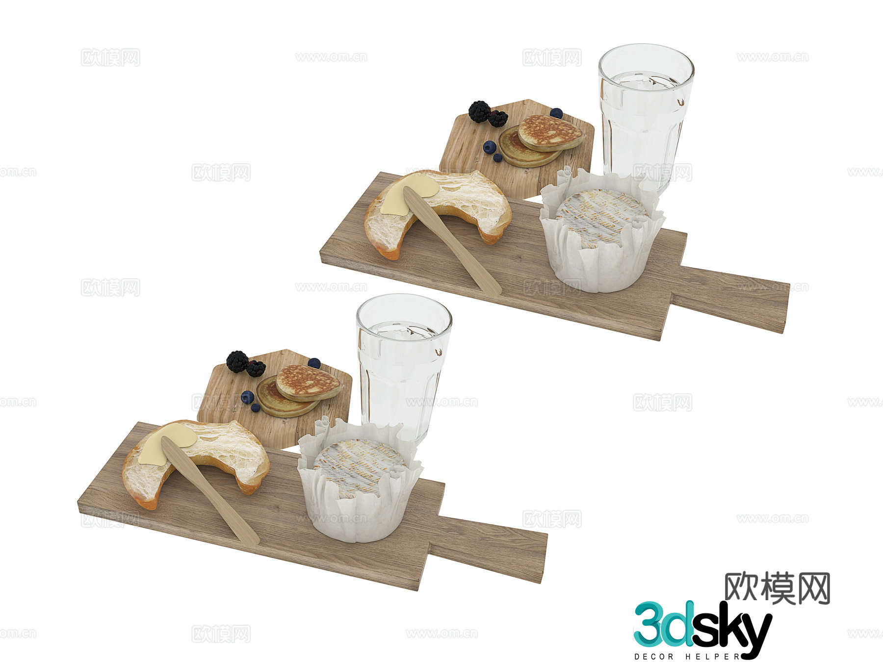 Food cake bread 3D model