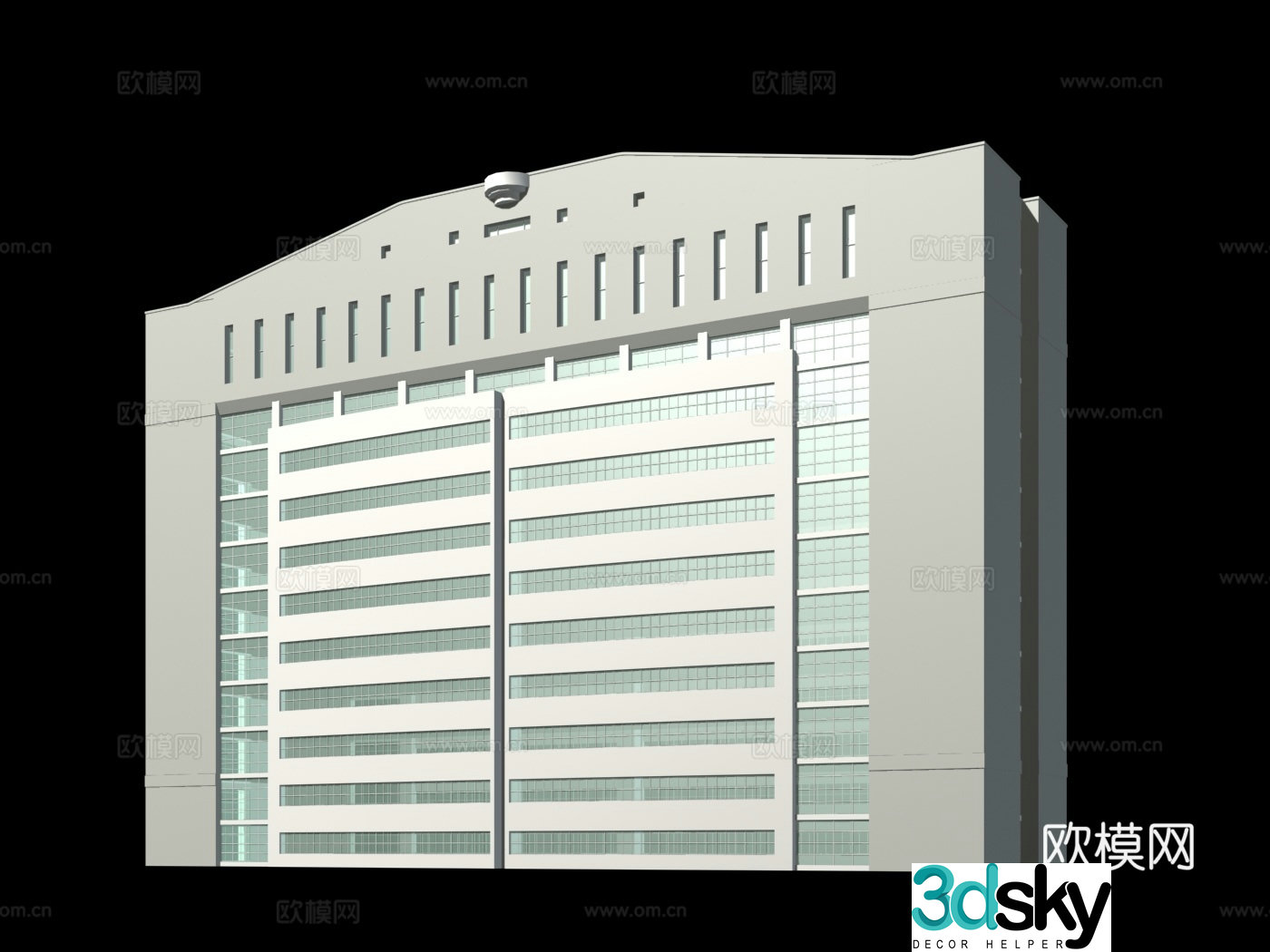 Multi-story public building building exterior 3D model