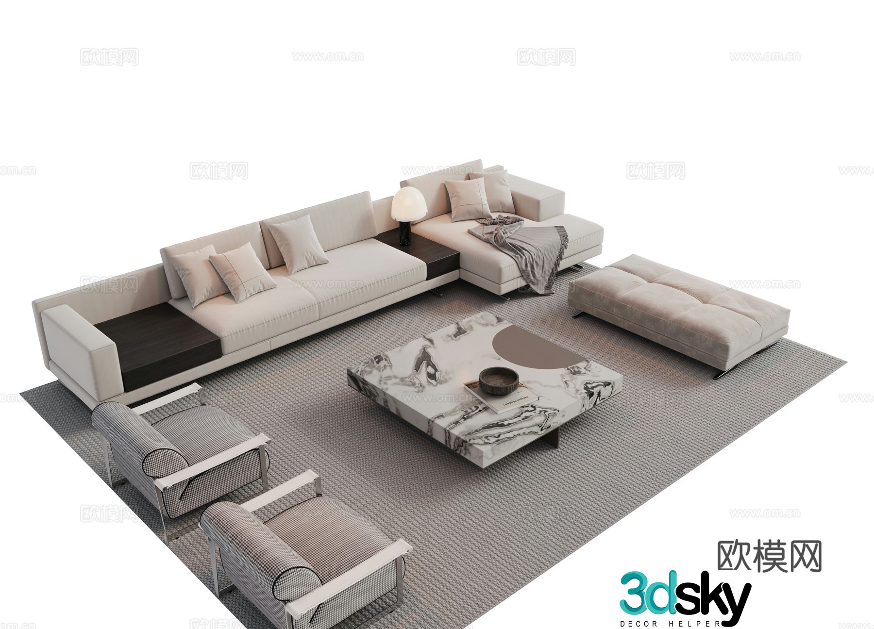 Modern modular sofa 3d model