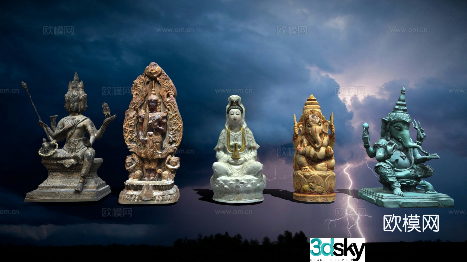 Chinese jewelry ornaments Religious ornaments Buddha Guanyin 3D model