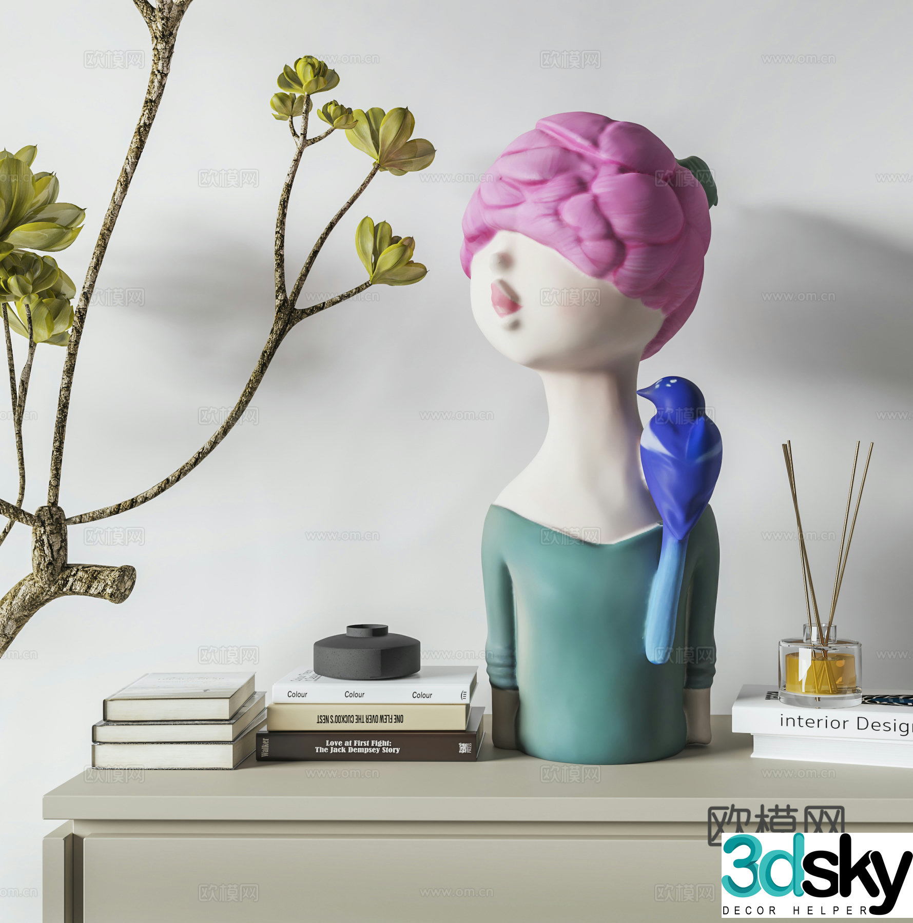 Modern desktop ornaments Books Sculpture 3d model