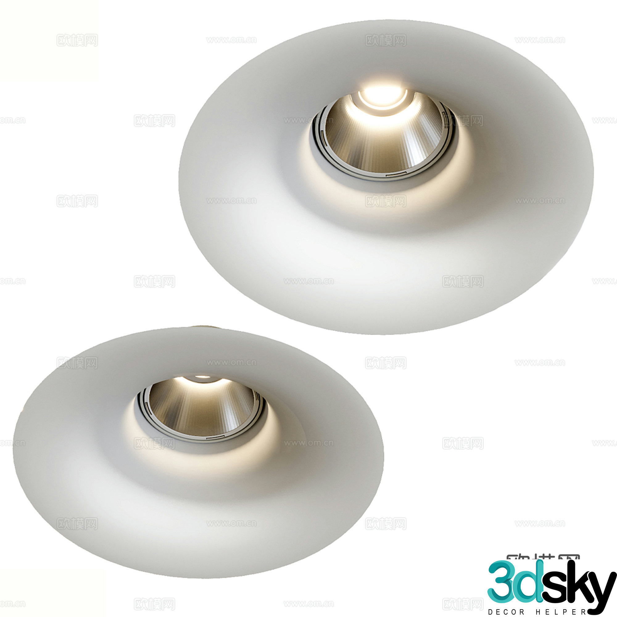 Modern curved hidden radiation lights 3D model