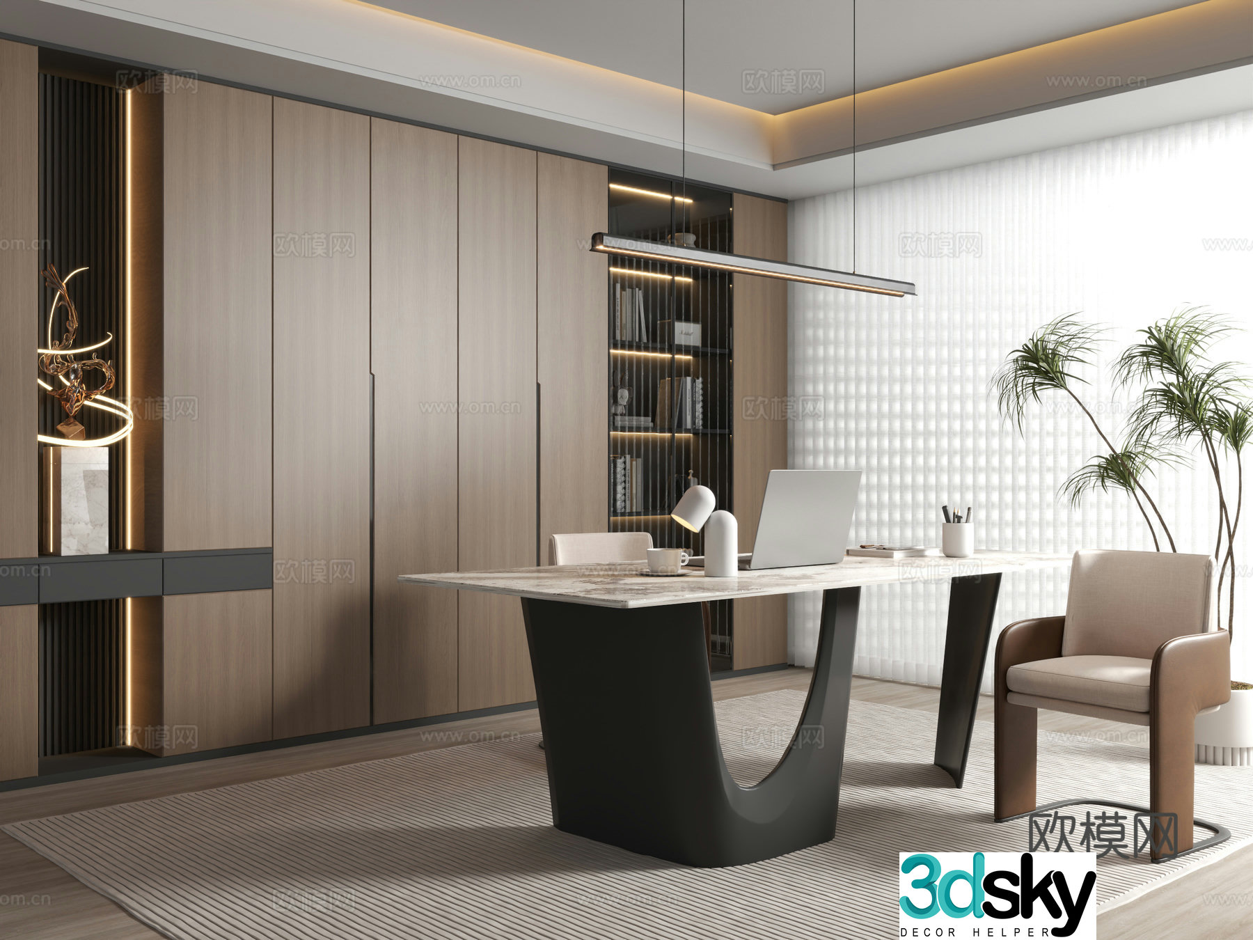 Modern study 3d model