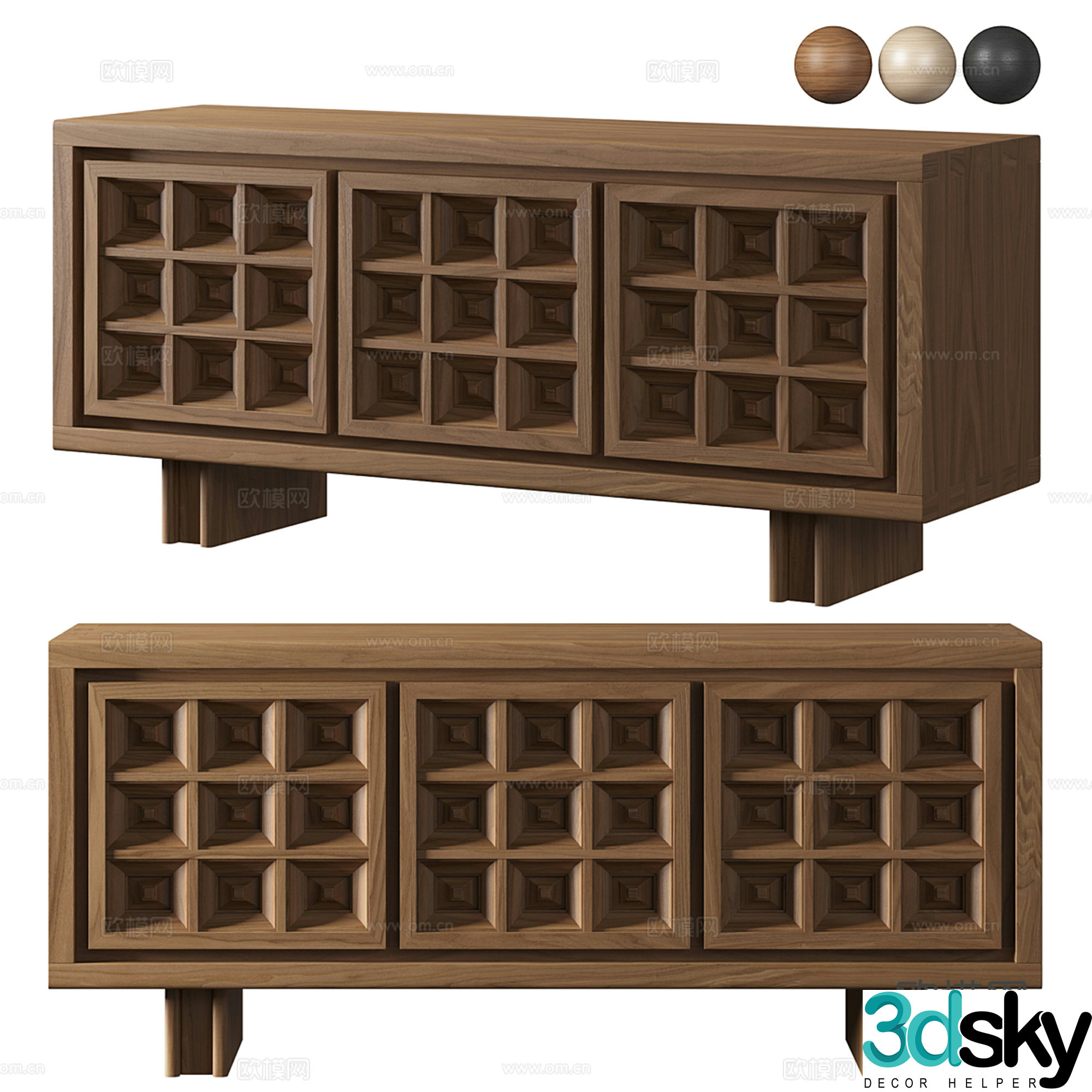 Middle-aged TV cabinet 3D model