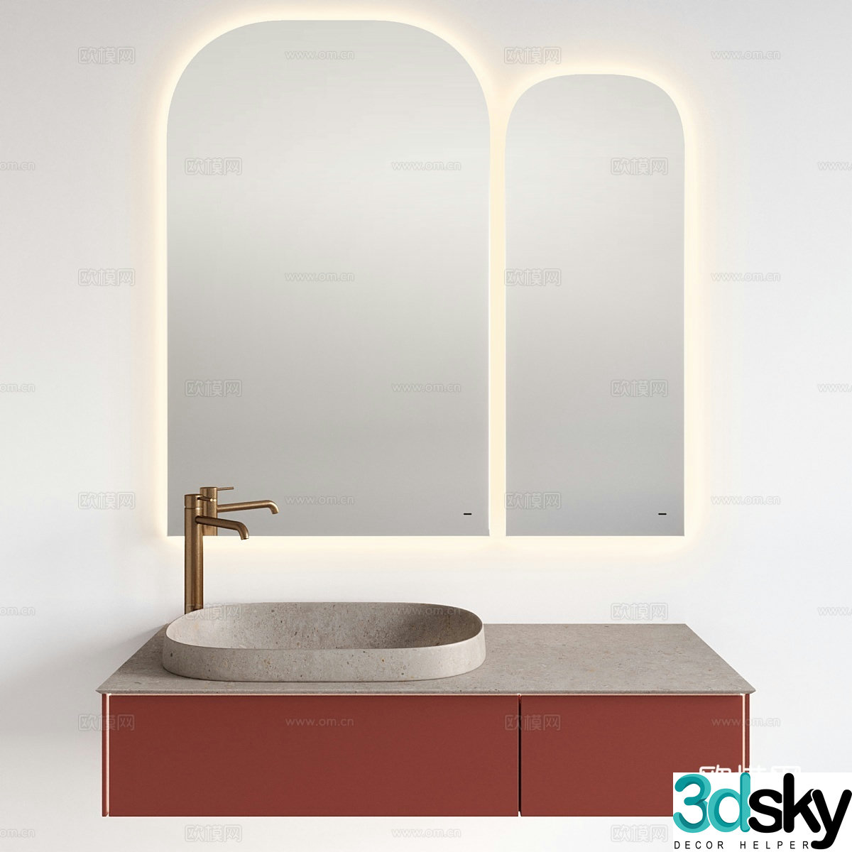 New Chinese -style bathroom cabinet 3D model