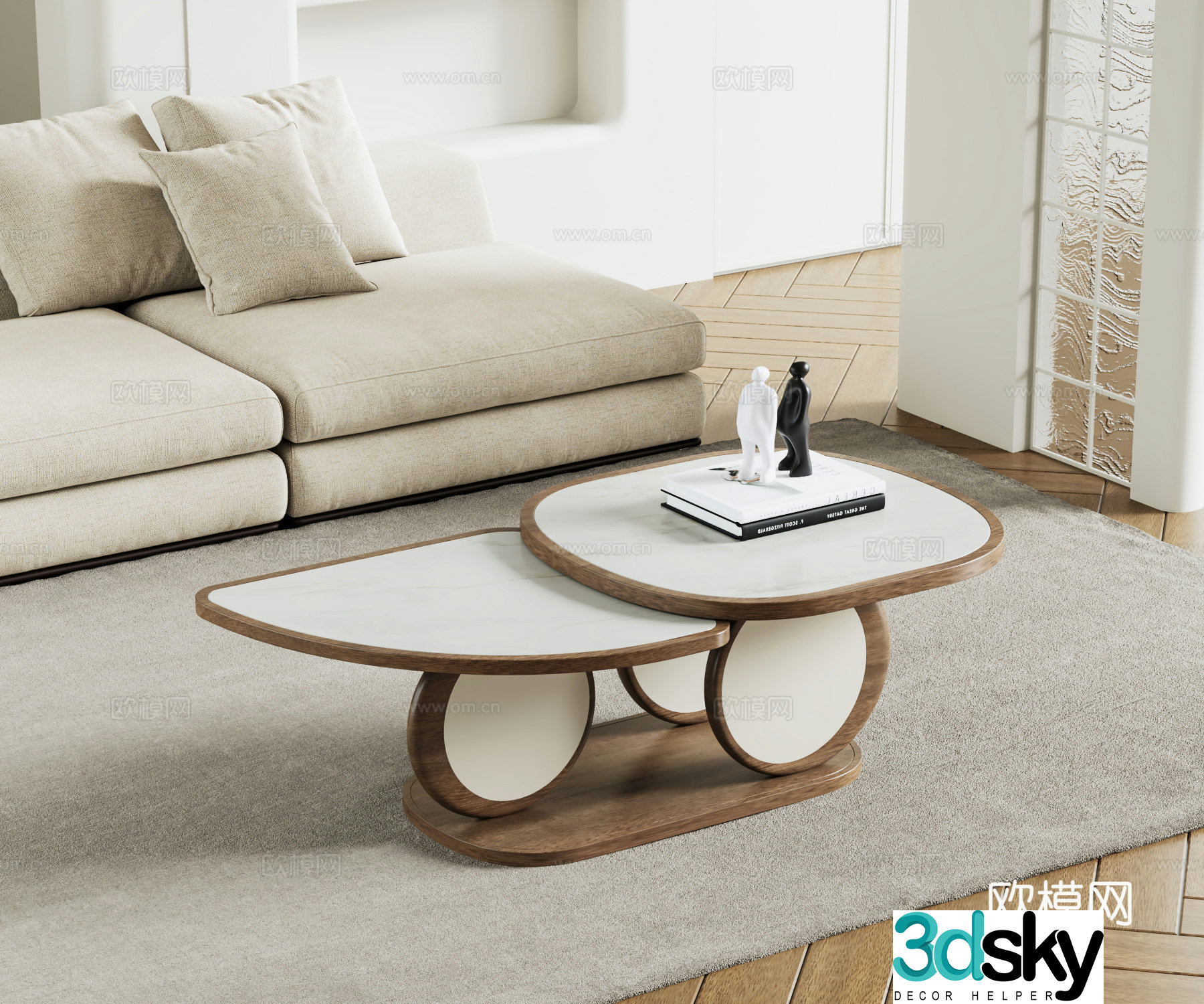 Modern mother-child coffee table 3d model