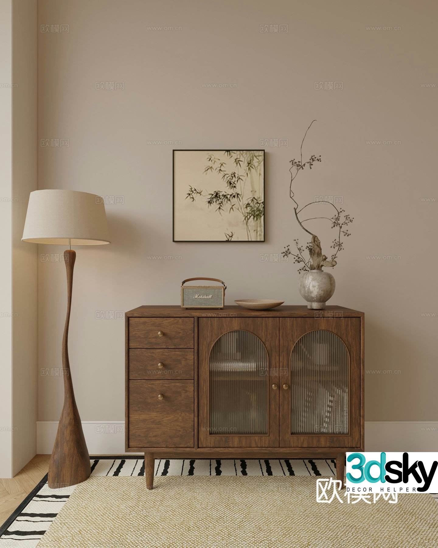 Nordic porch cabinet 3D model