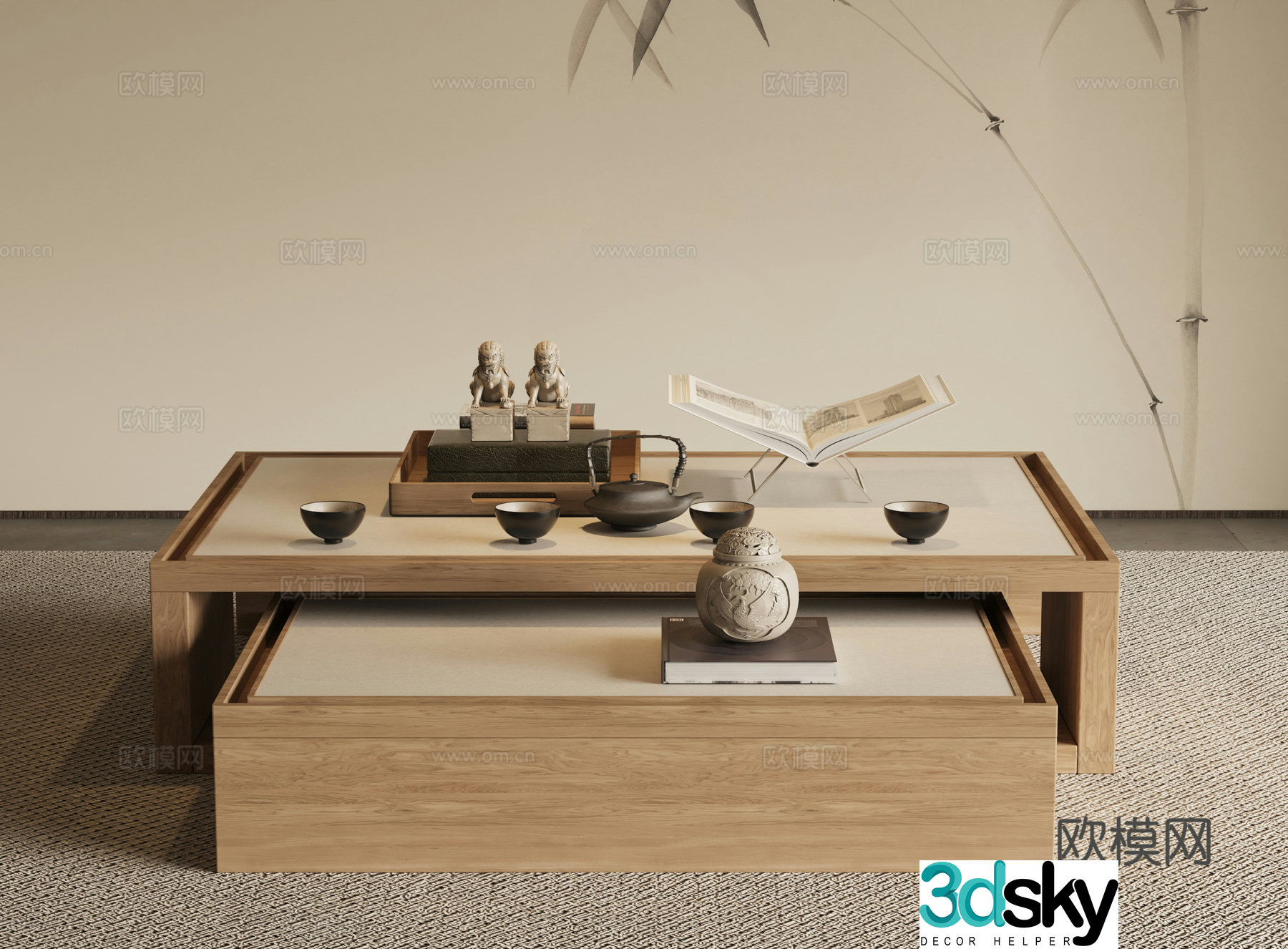 New Chinese coffee table 3D model