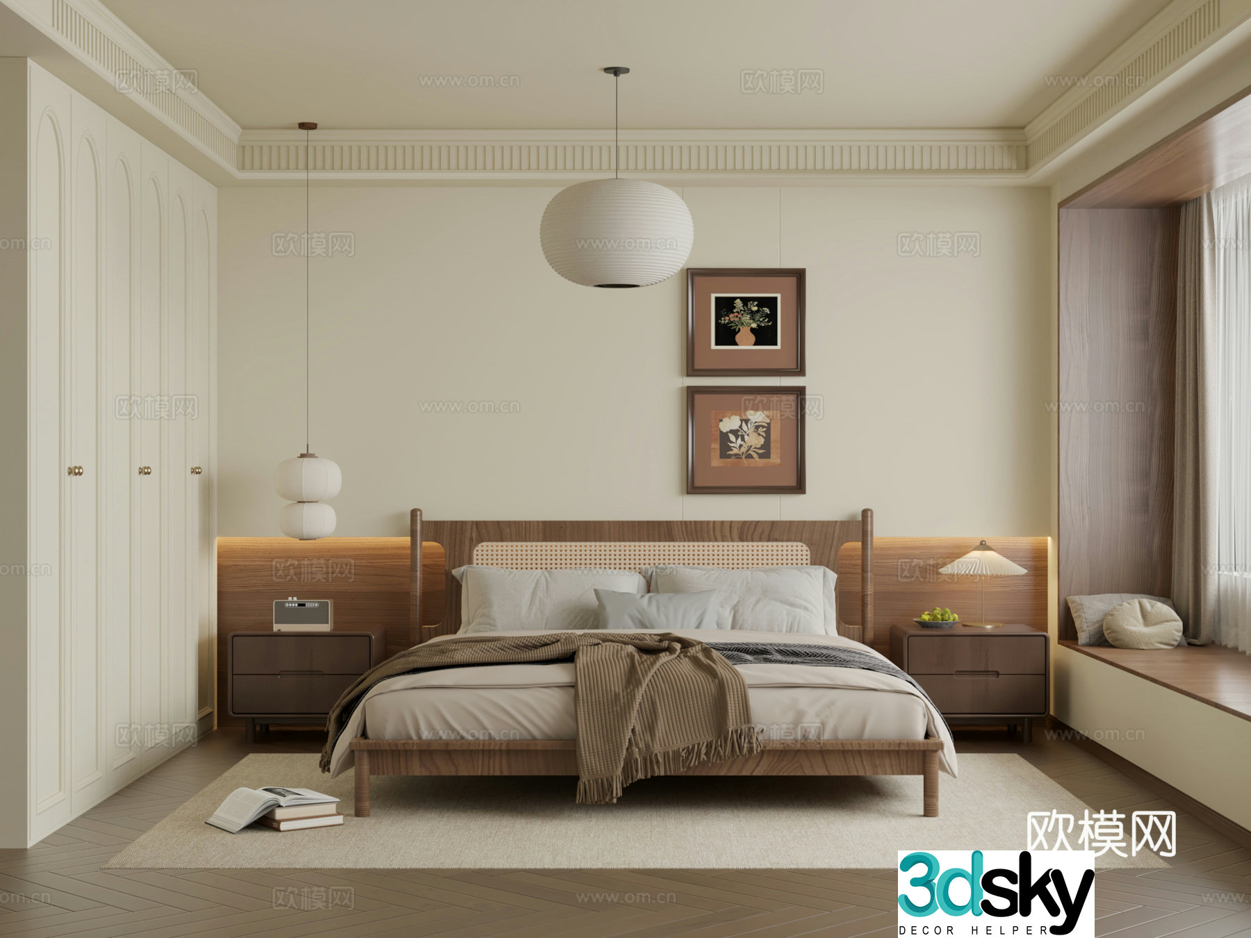 Middle style bedroom master bedroom 3D model