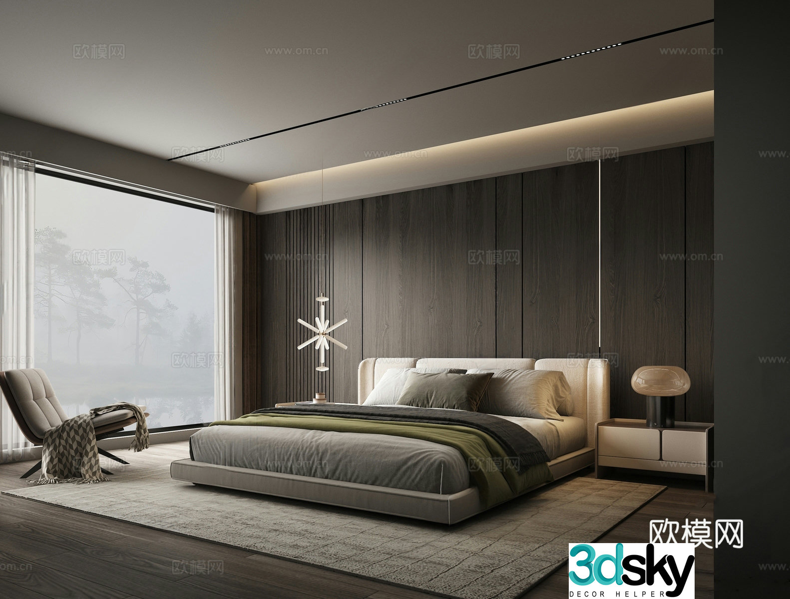 Italian bedroom master bedroom 3d model