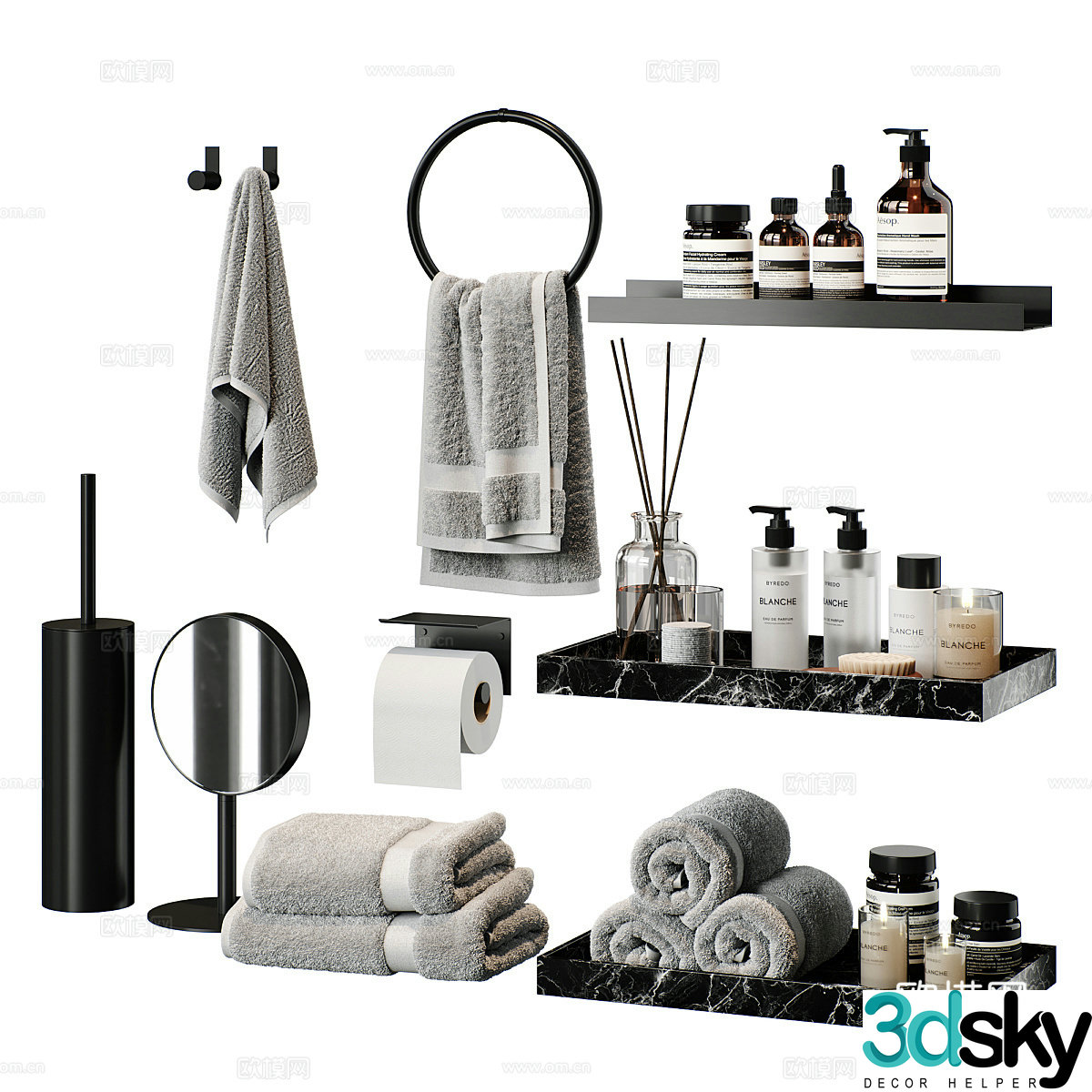 Toiletries and toiletries 3d model