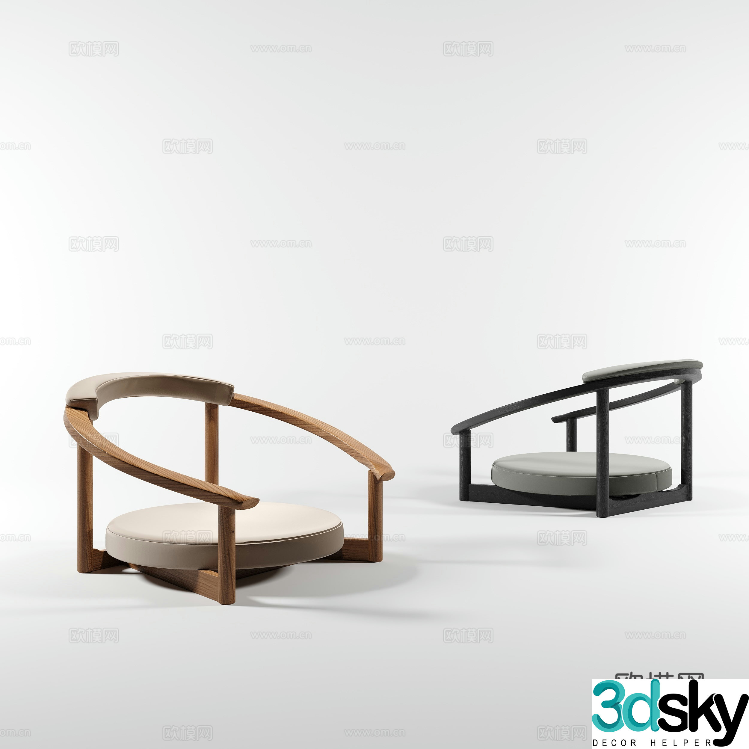 Modern leisure sitting tea chair 3D model