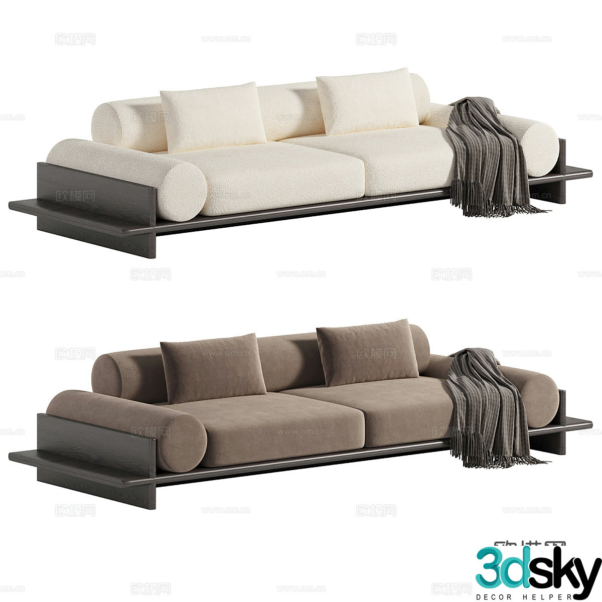 New Chinese style sofa multi-person sofa 3D model