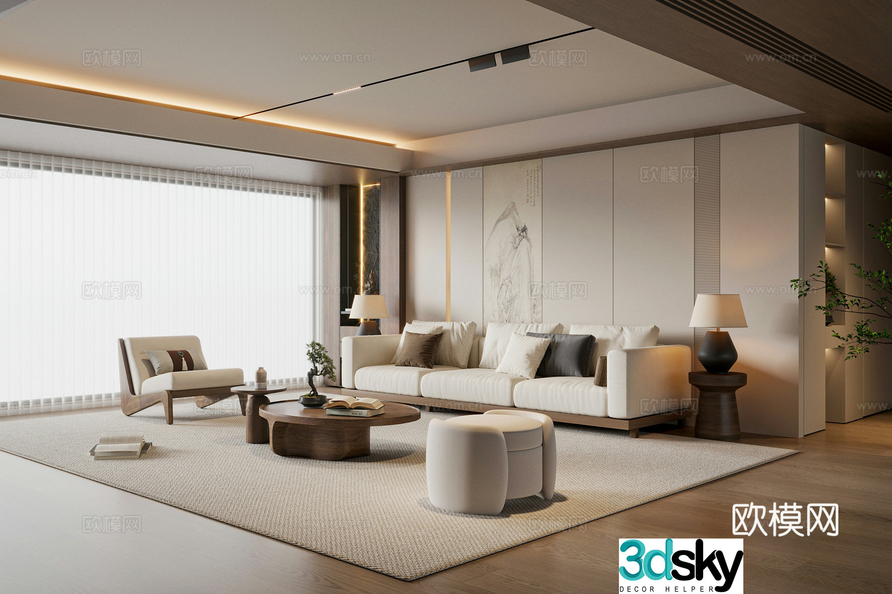 New Chinese living room 3D model