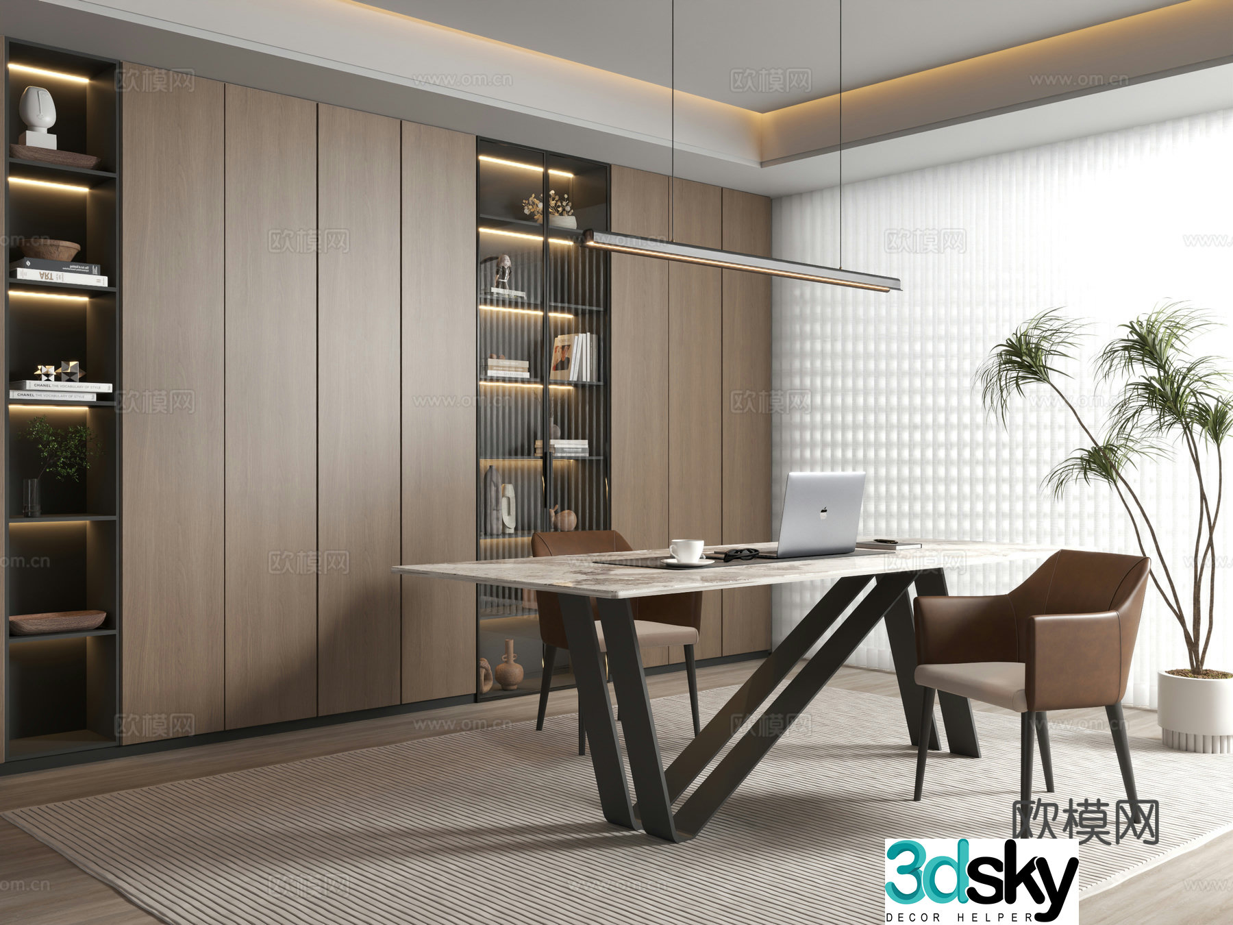 Modern study 3d model