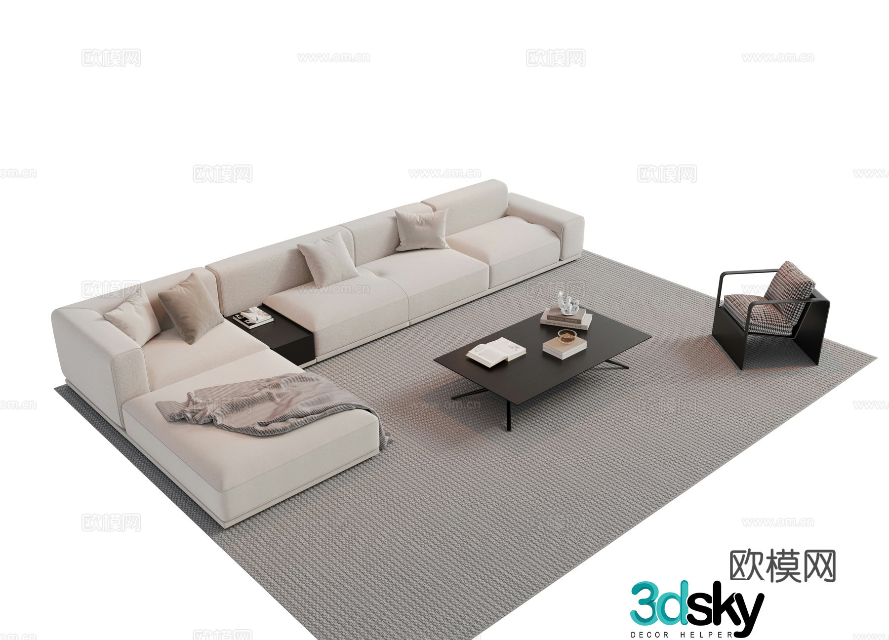 Modern combination sofa 3d model
