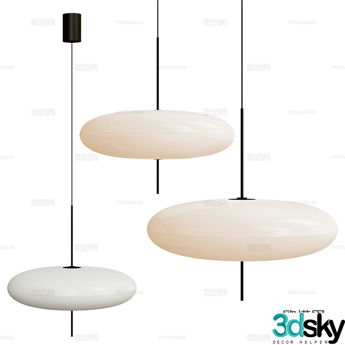 New Chinese -style chandeliers 3D model