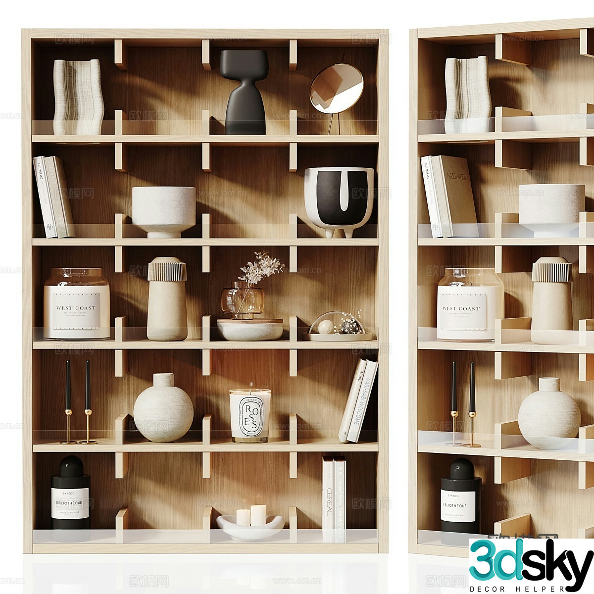 New Chinese bookcase 3D model