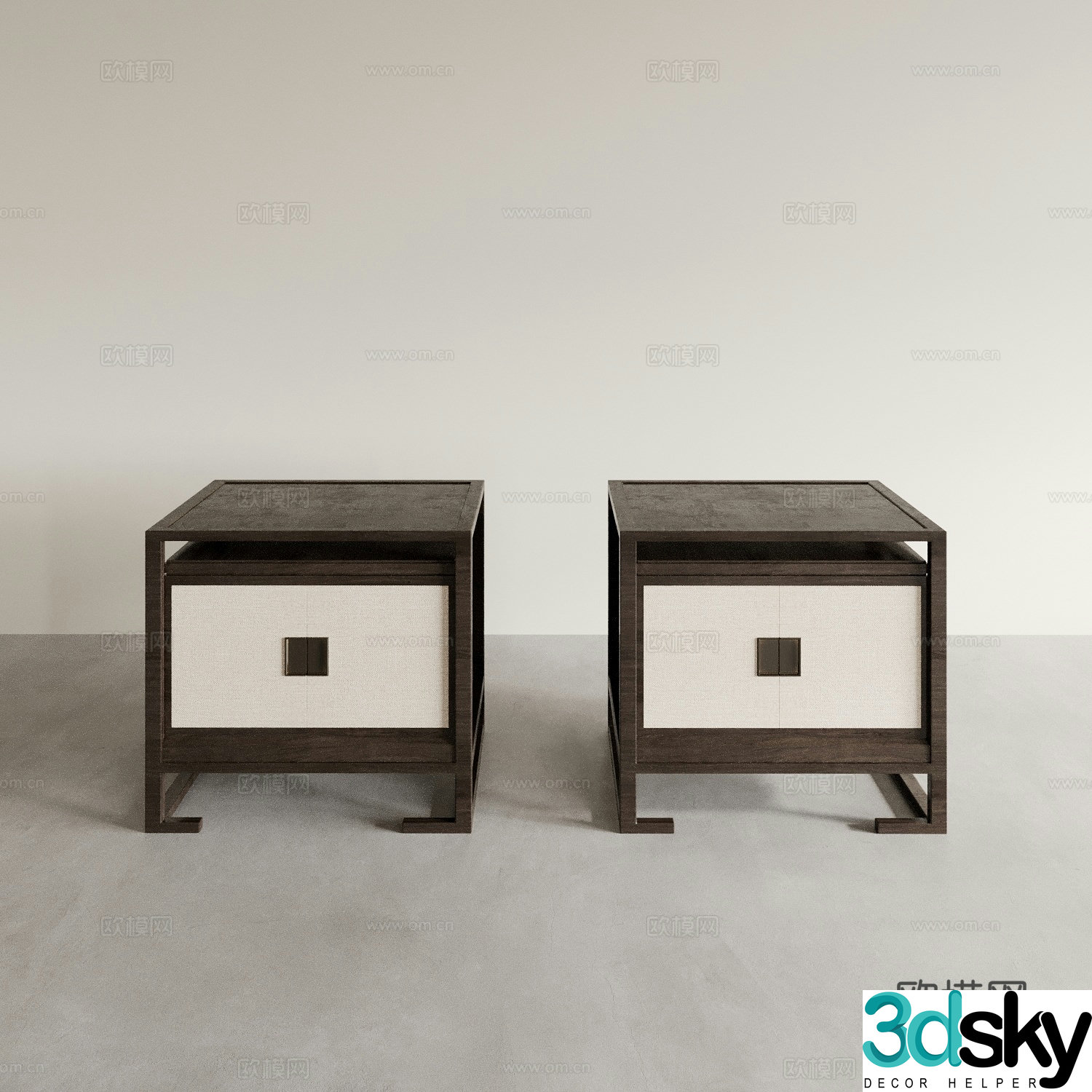 New Chinese bedside table 3D model