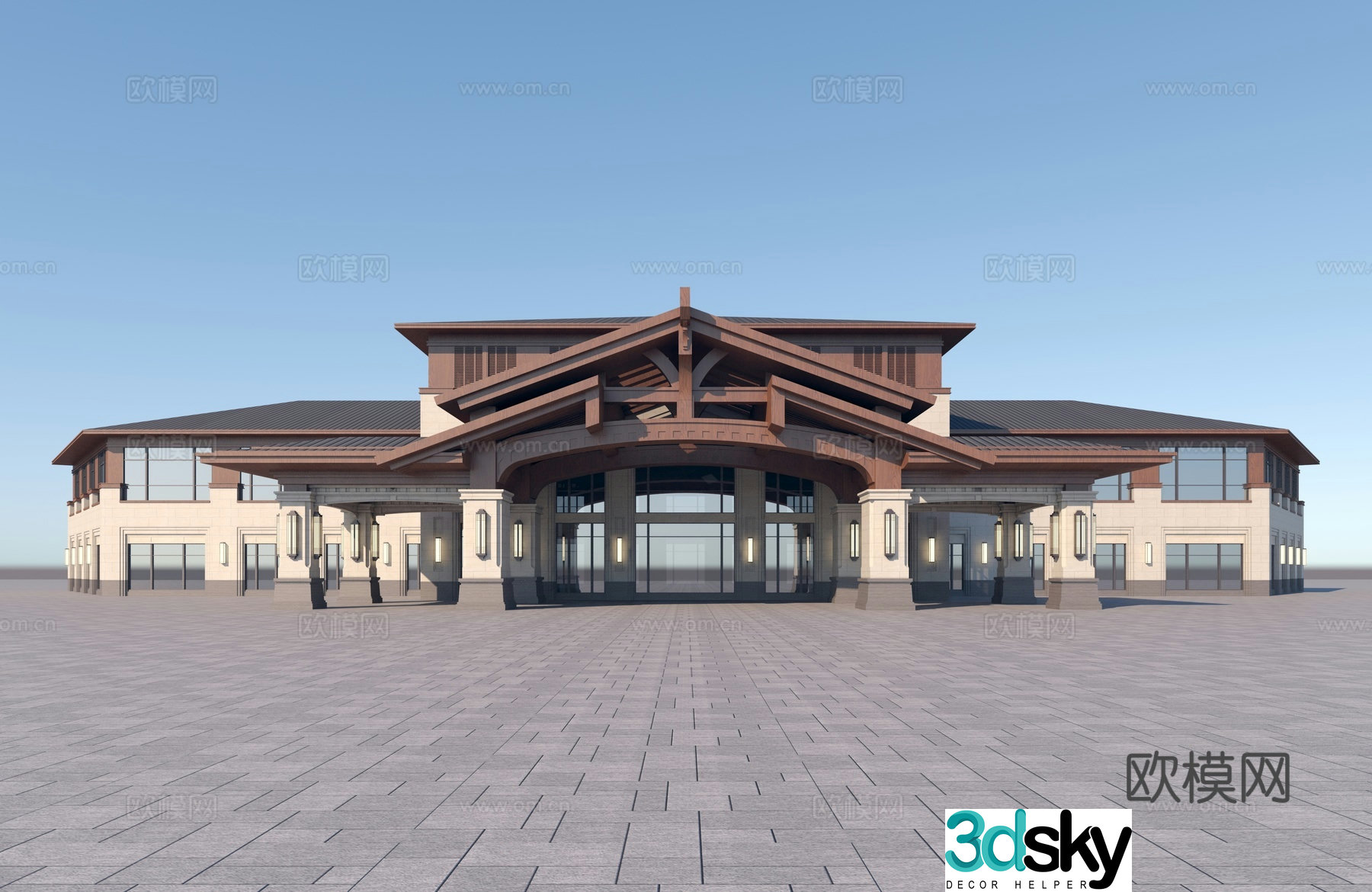 New Chinese hotel appearance 3D model